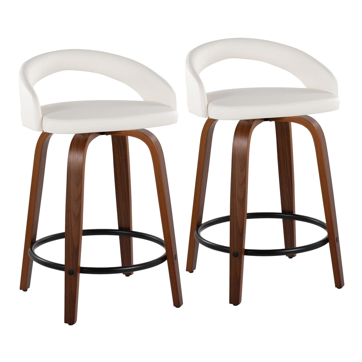 Majestic Office Furniture Upholstered 24" Fixed-Height Counter Stool - Set of 2