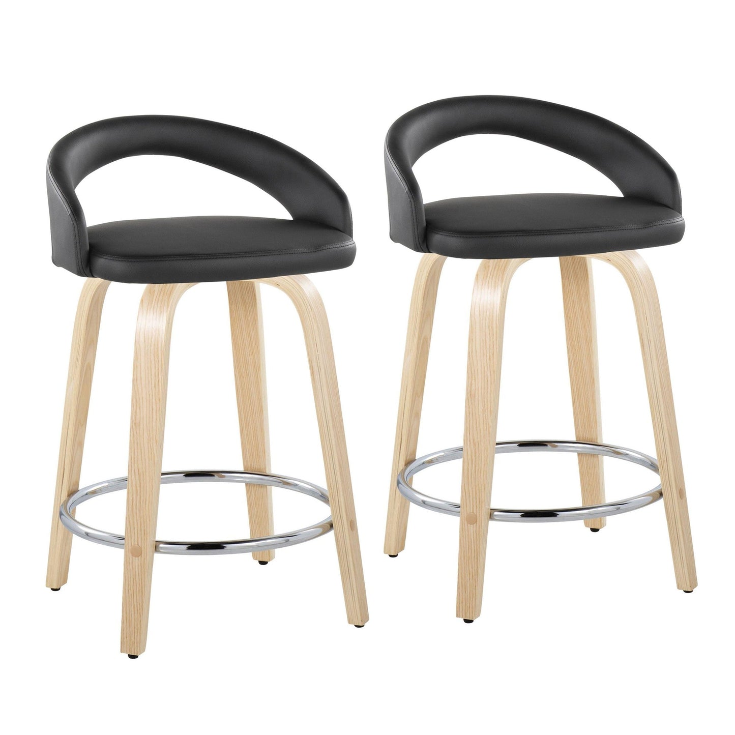 Majestic Office Furniture Upholstered 24" Fixed-Height Counter Stool - Set of 2