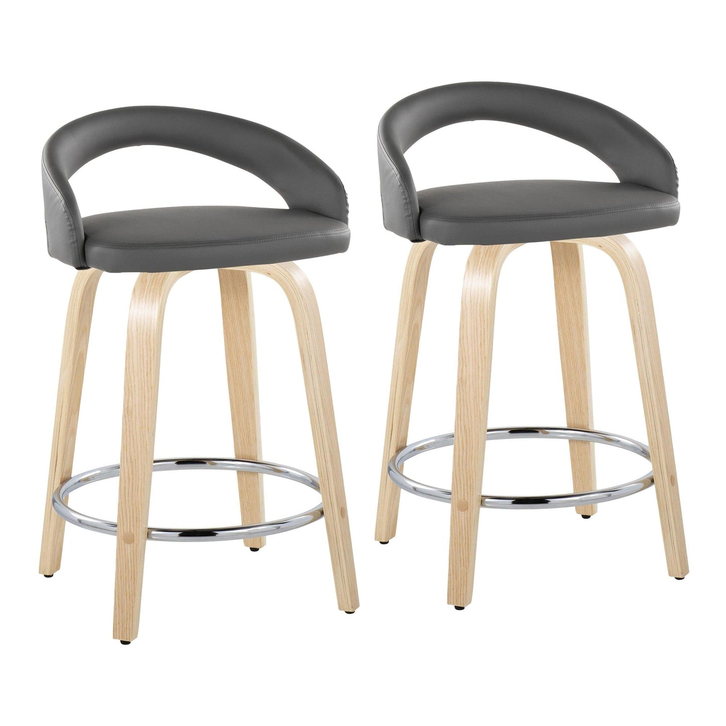 Majestic Office Furniture Upholstered 24" Fixed-Height Counter Stool - Set of 2