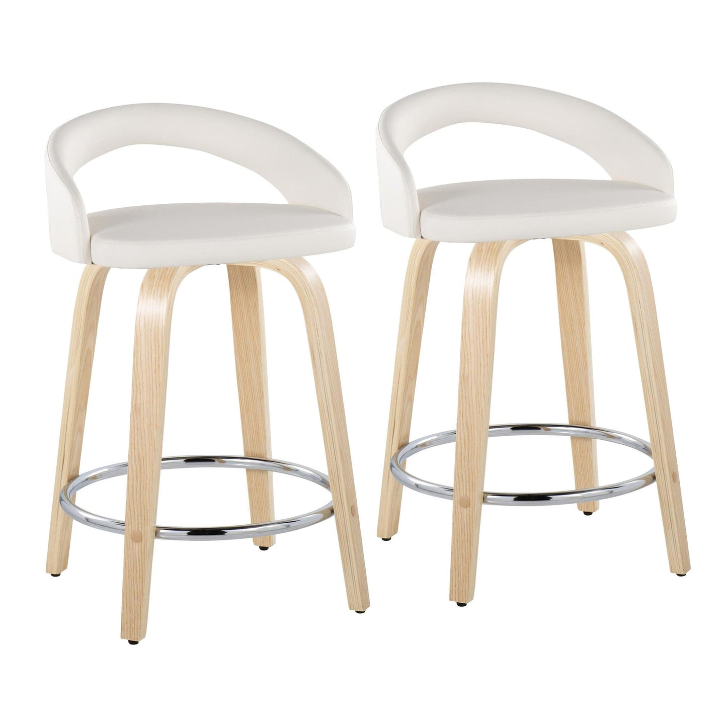 Majestic Office Furniture Upholstered 24" Fixed-Height Counter Stool - Set of 2