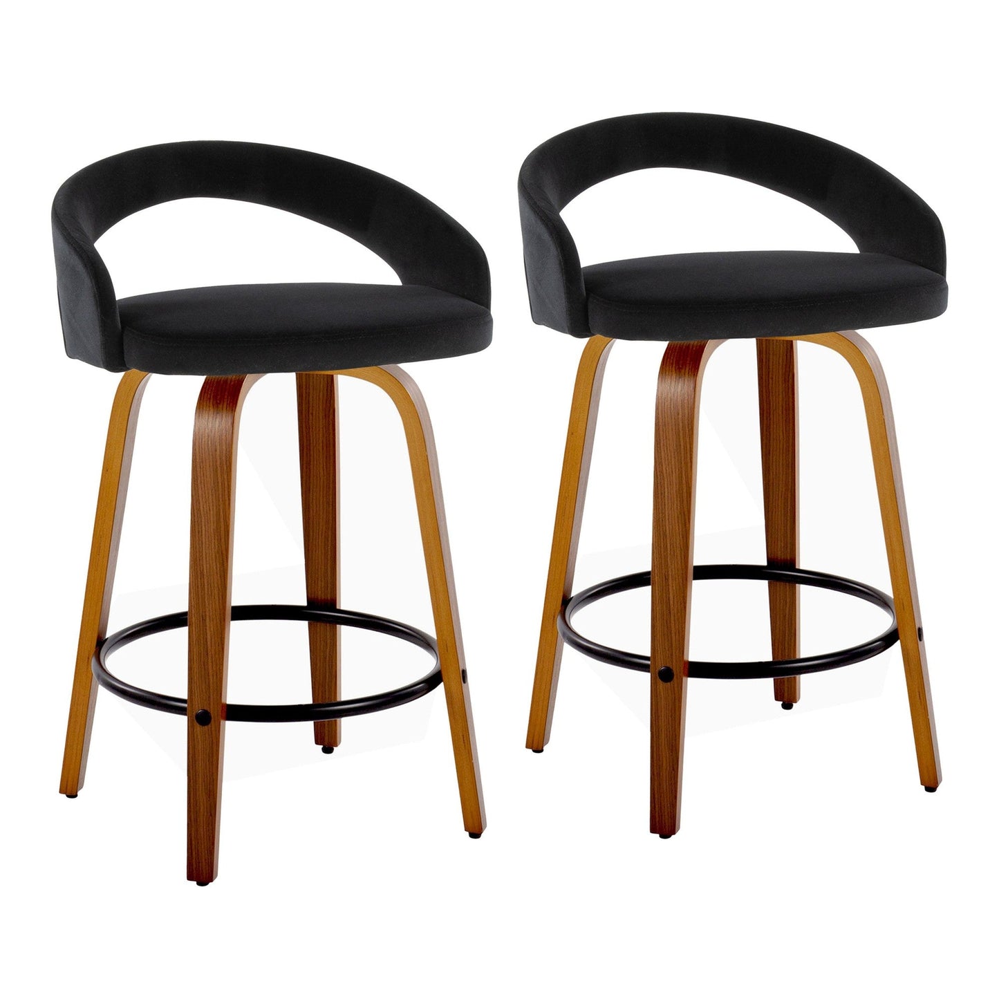 Majestic Office Furniture Upholstered 24" Fixed-Height Counter Stool - Set of 2