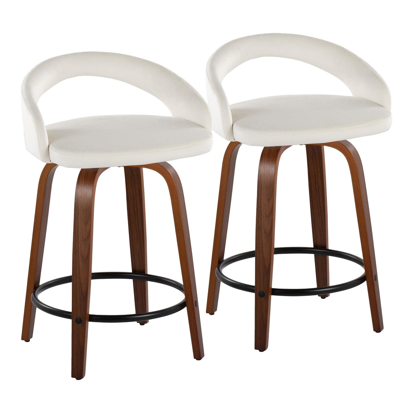 Majestic Office Furniture Upholstered 24" Fixed-Height Counter Stool - Set of 2
