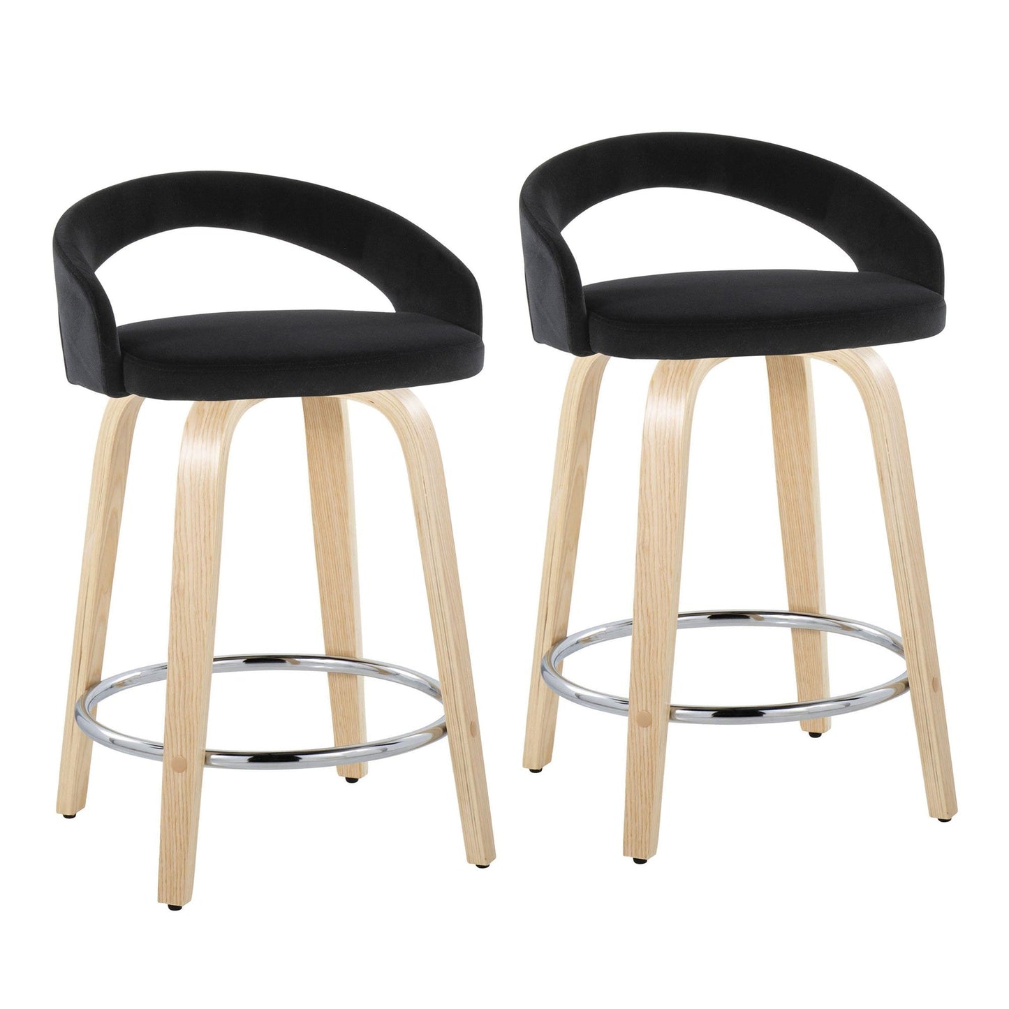 Majestic Office Furniture Upholstered 24" Fixed-Height Counter Stool - Set of 2