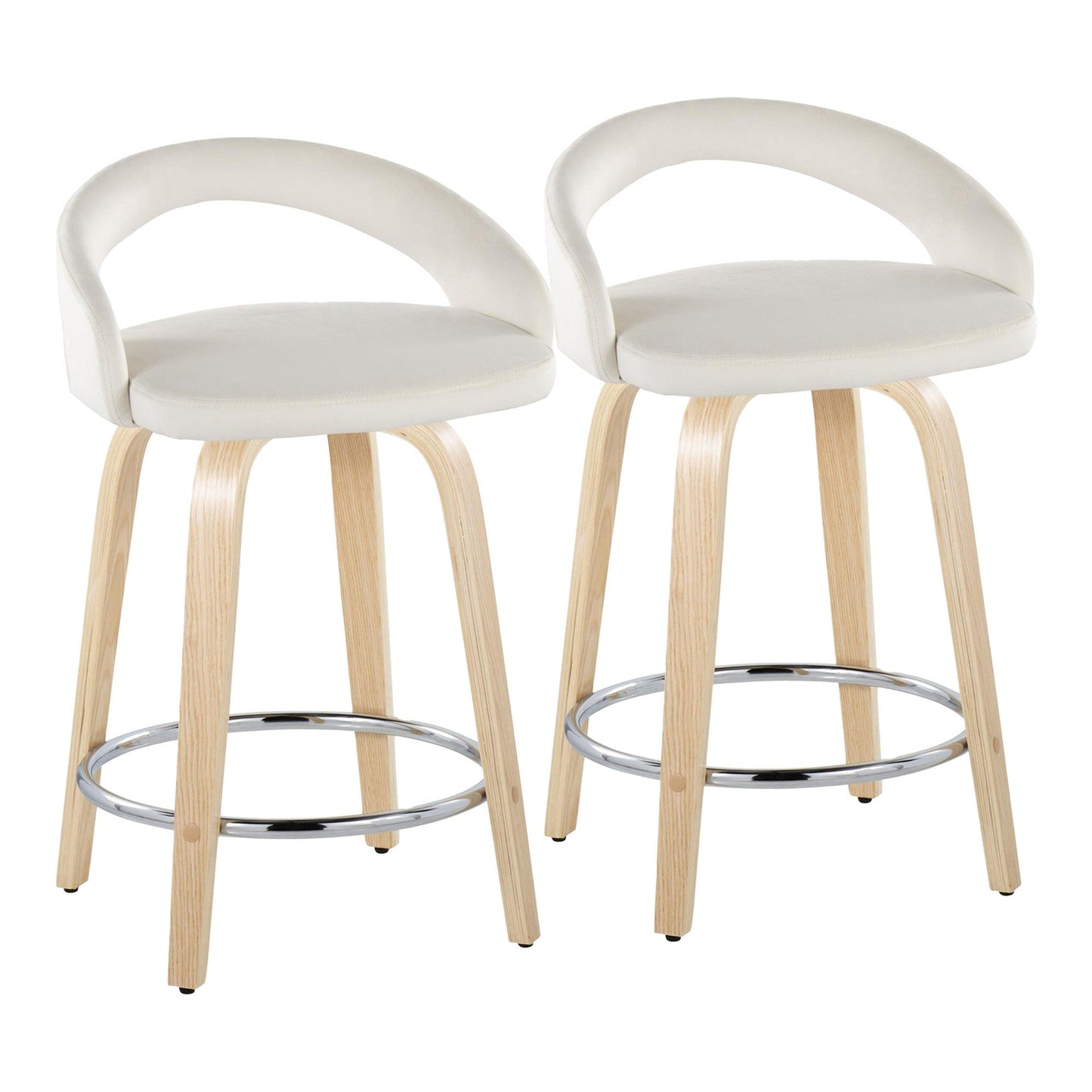 Majestic Office Furniture Upholstered 24" Fixed-Height Counter Stool - Set of 2