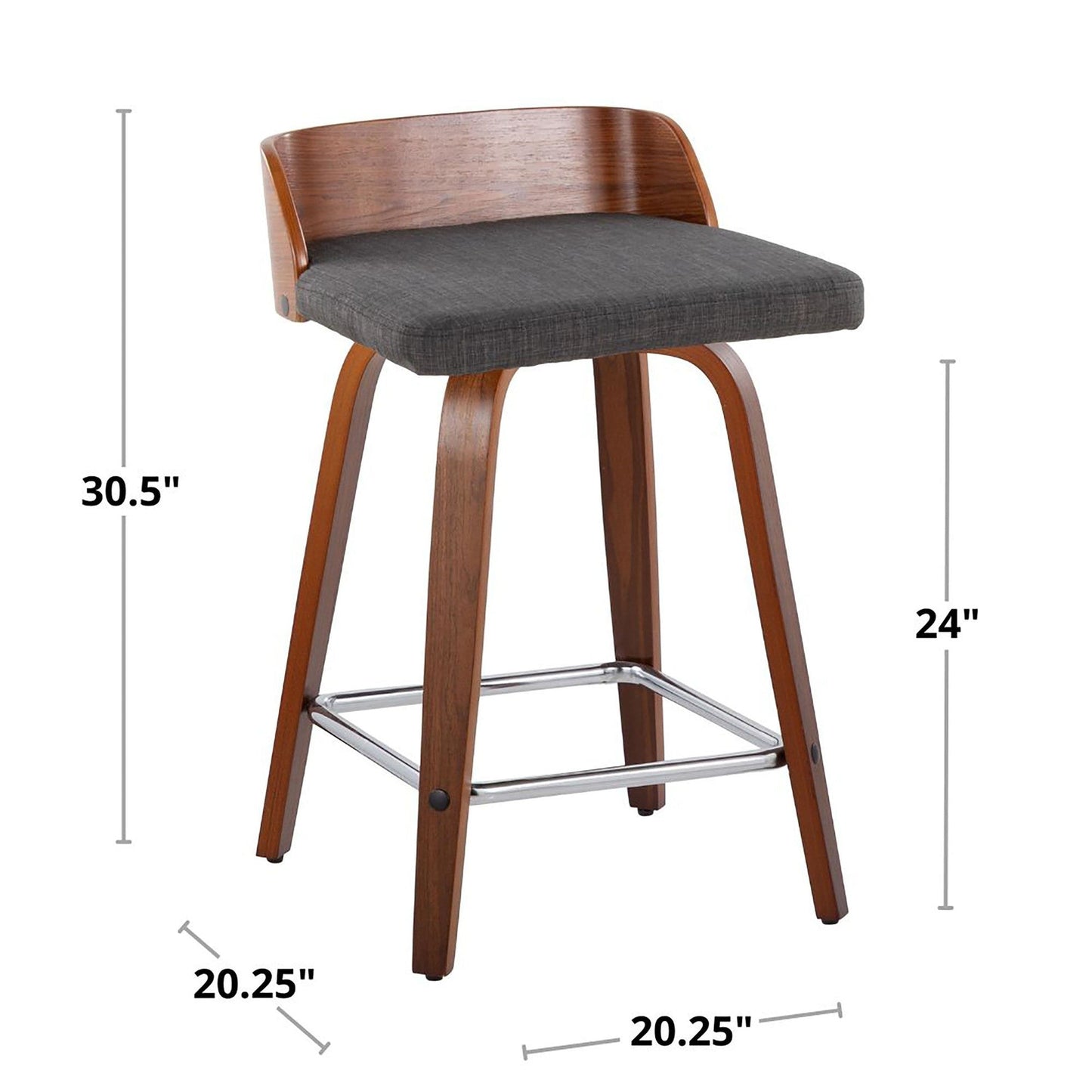Majestic Office Furniture 24" Fixed-Height Counter Stool - Set of 2