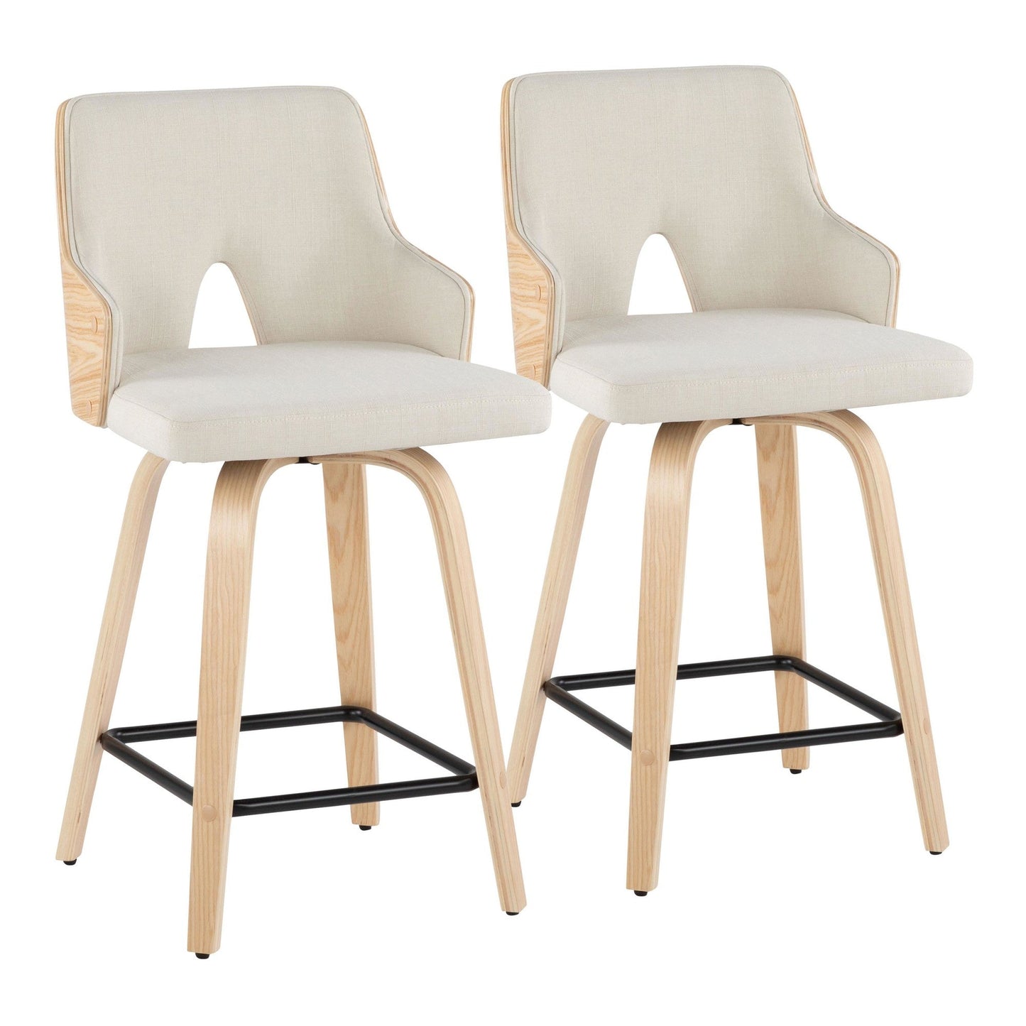 Majestic Office Furniture 24" Fixed-Height Counter Stool - Set of 2
