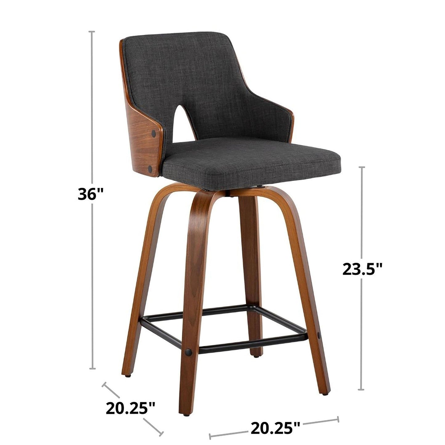 Majestic Office Furniture 24" Fixed-Height Counter Stool - Set of 2