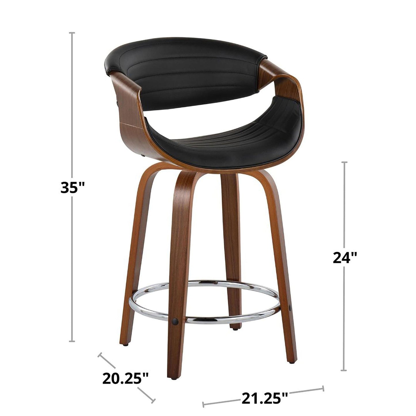 Majestic Office Furniture 24" Fixed-Height Counter Stool - Set of 2