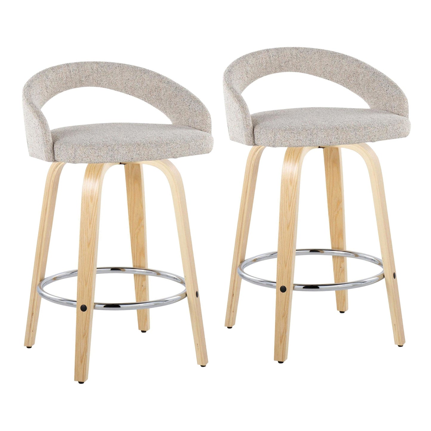 Majestic Office Furniture Upholstered 26" Fixed-Height Counter Stool - Set of 2