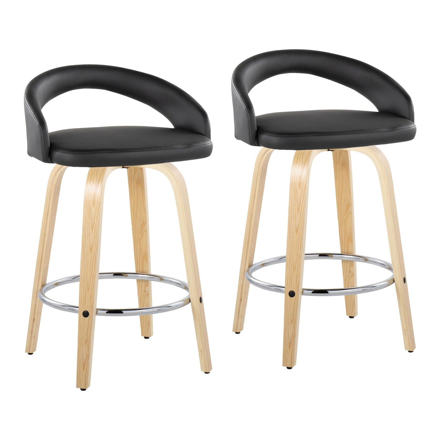 Majestic Office Furniture Upholstered 26" Fixed-Height Counter Stool - Set of 2