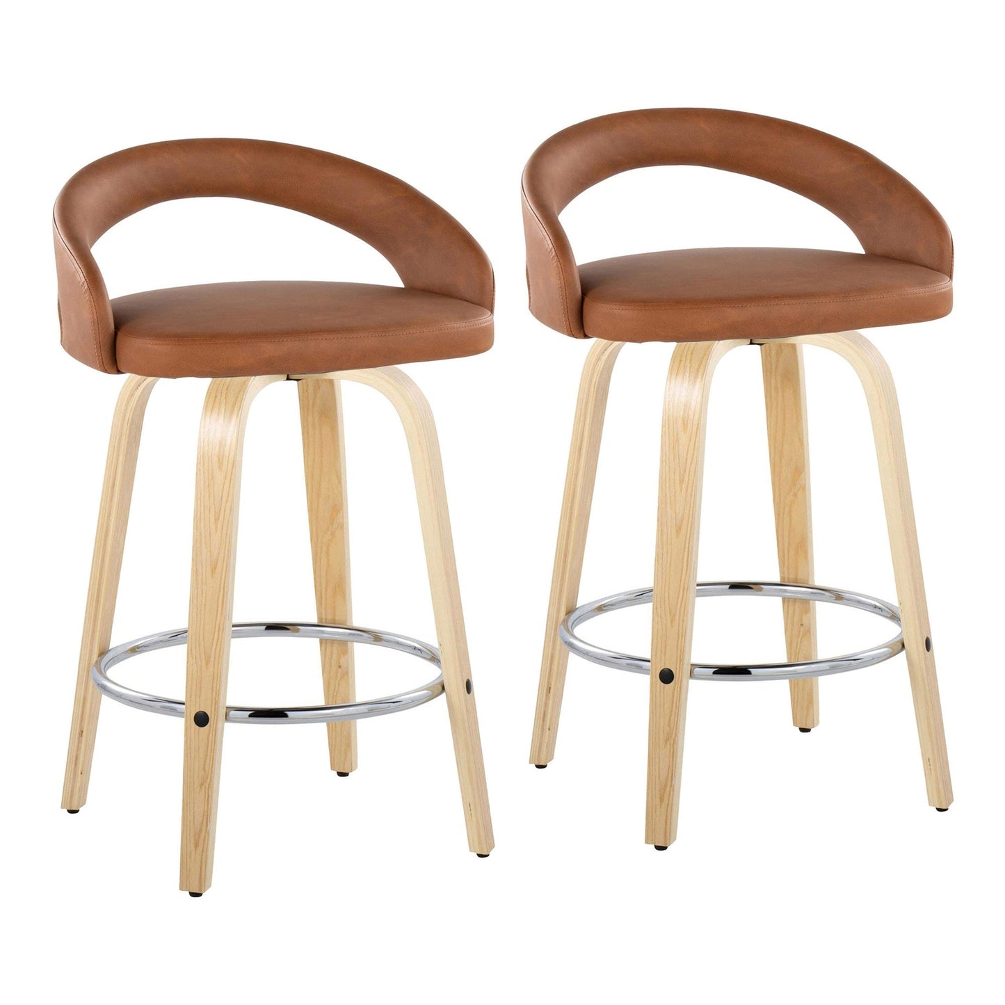 Majestic Office Furniture Upholstered 26" Fixed-Height Counter Stool - Set of 2