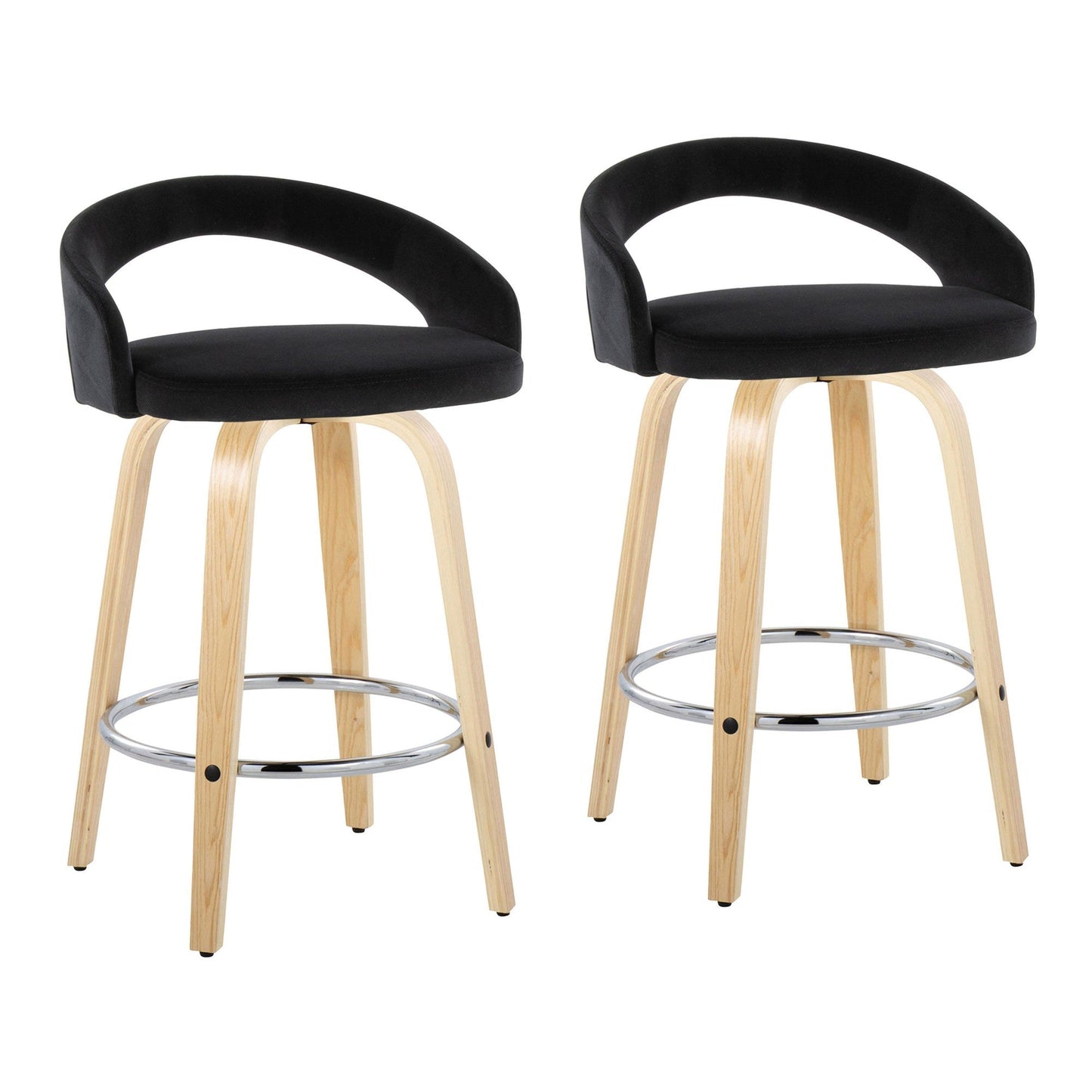Majestic Office Furniture Upholstered 26" Fixed-Height Counter Stool - Set of 2