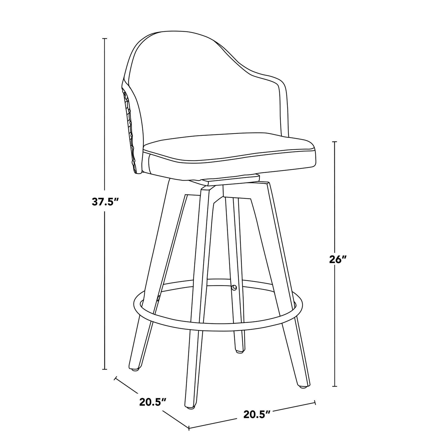 Majestic Office Furniture 26" Fixed-Height Counter Stool - Set of 2