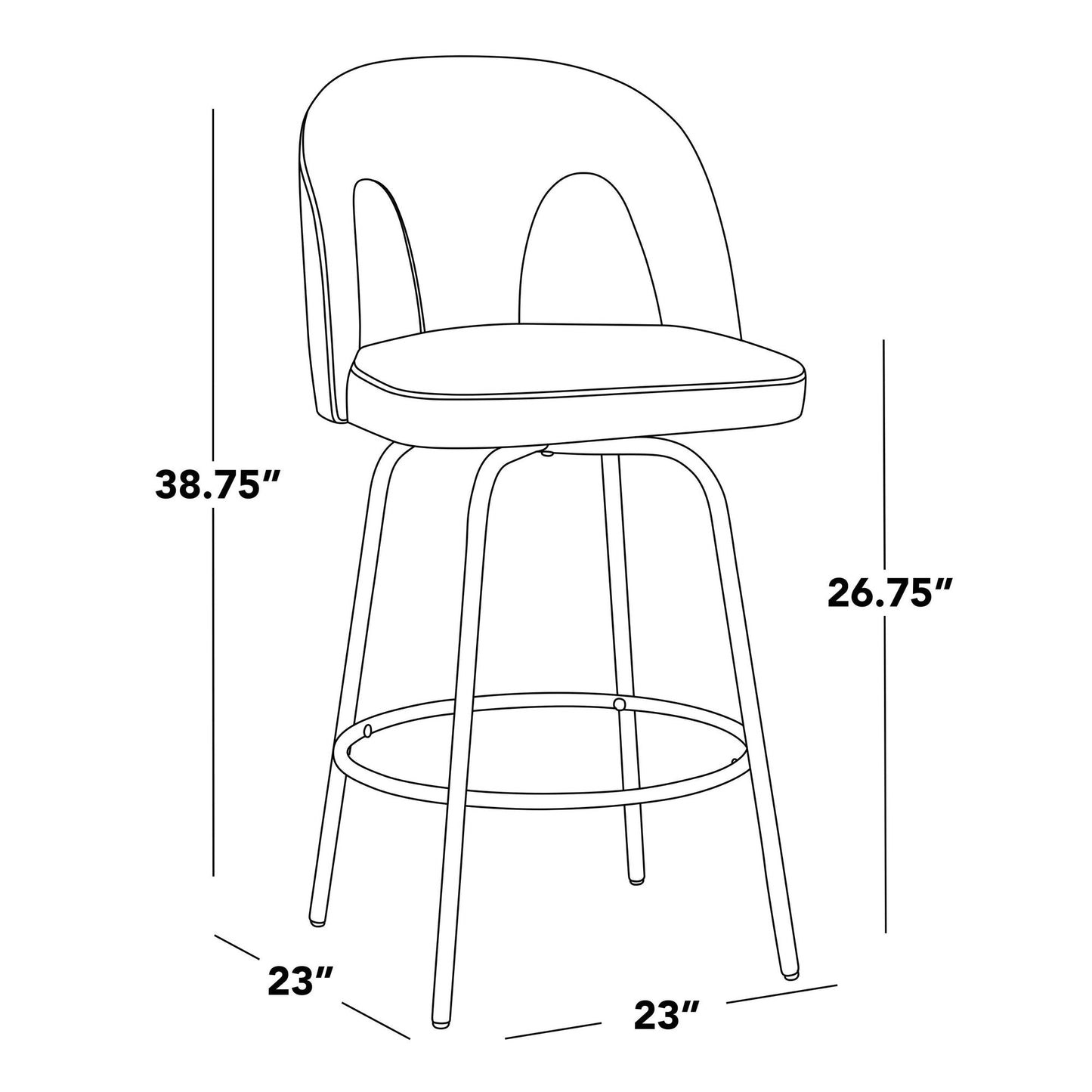 Majestic Office Furniture Upholstered 26" Fixed-Height Counter Stool - Set of 2