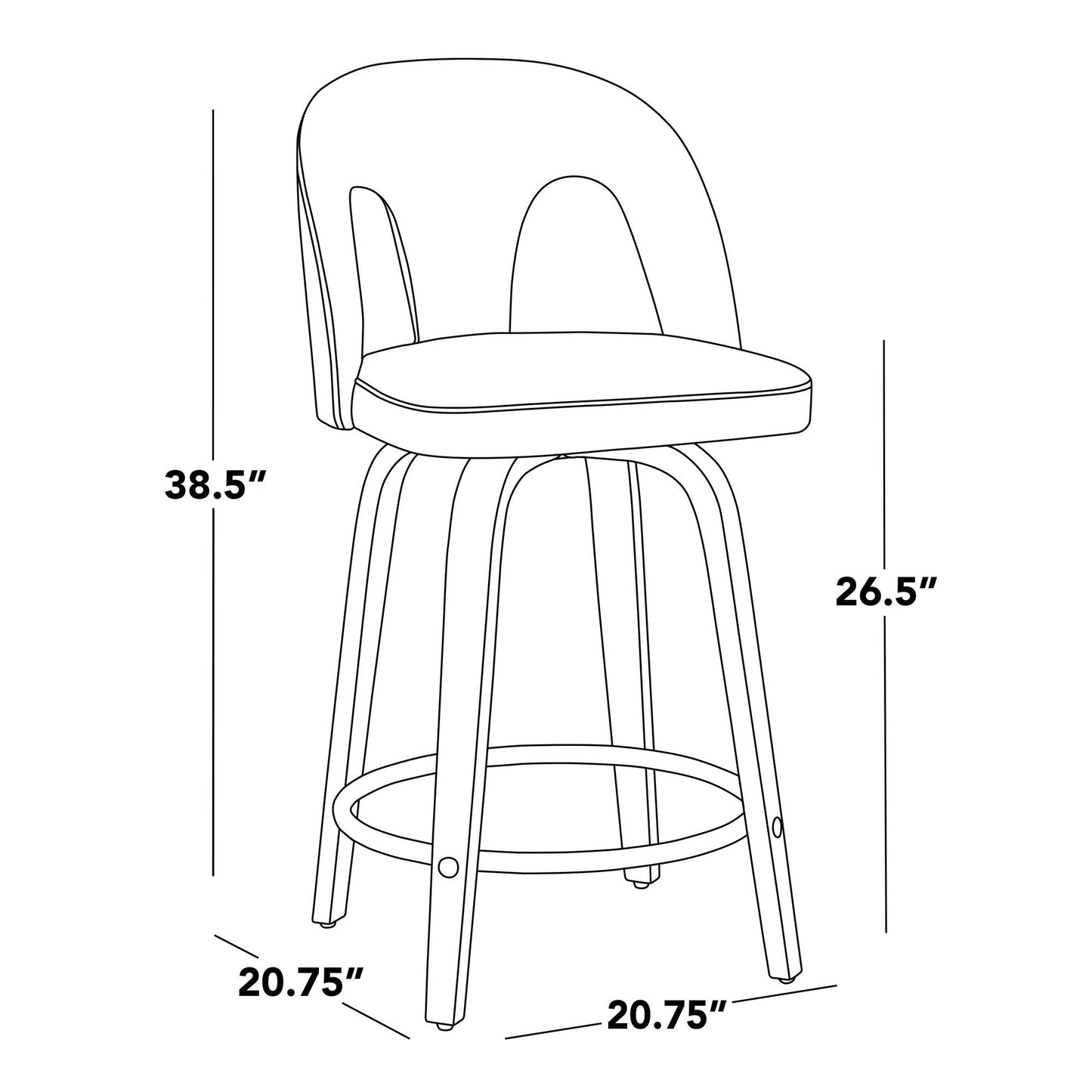 Majestic Office Furniture Upholstered 26" Fixed-Height Counter Stool - Set of 2