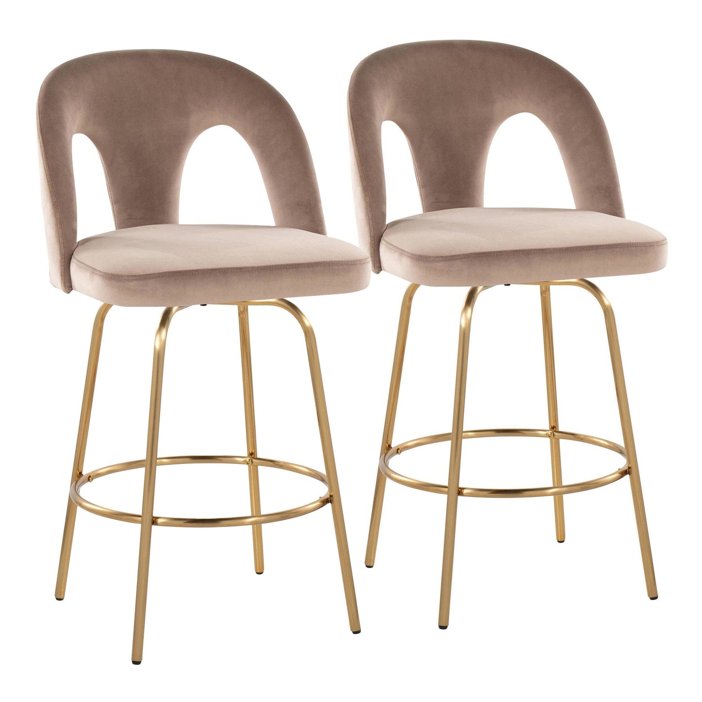 Majestic Office Furniture Upholstered 26" Fixed-Height Counter Stool - Set of 2