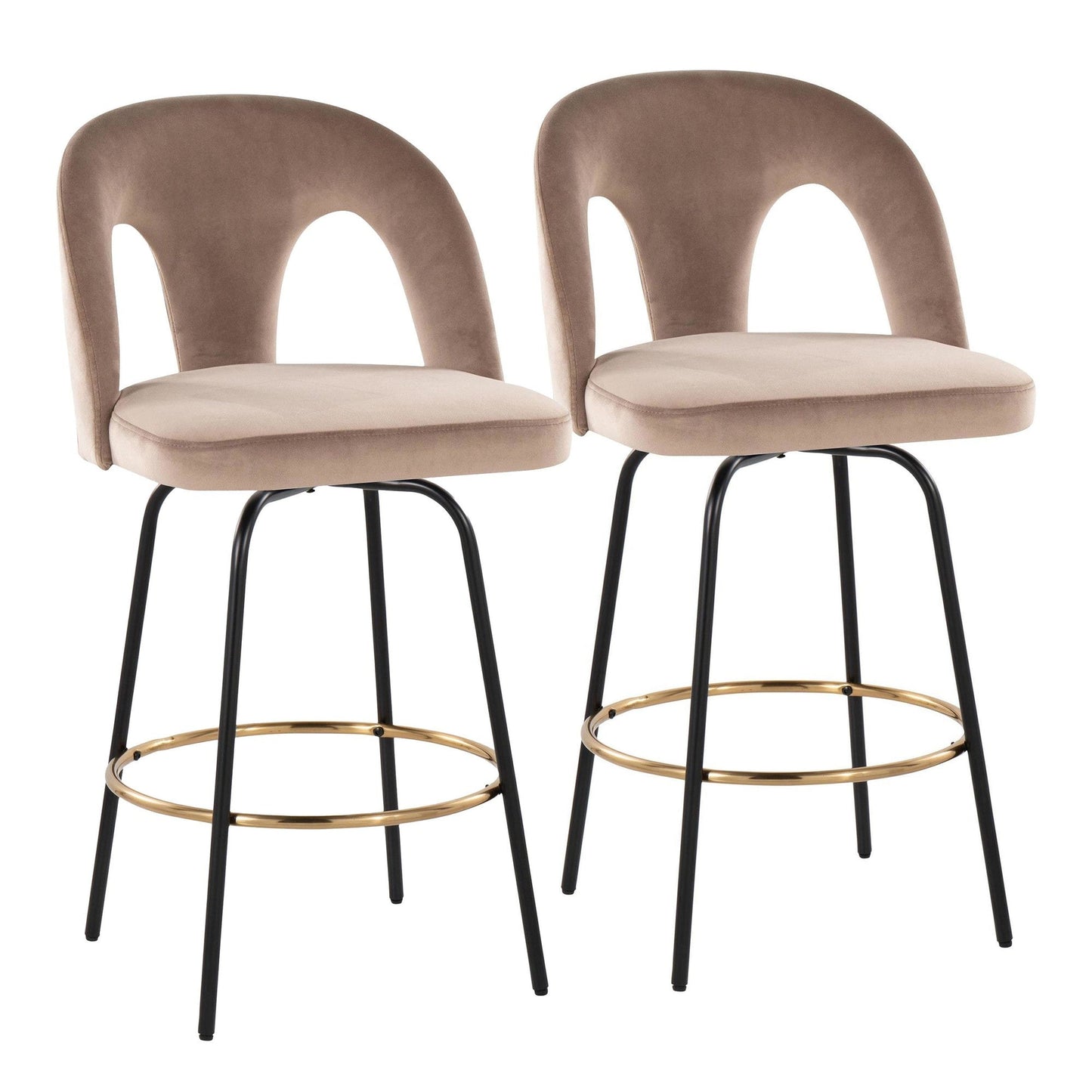 Majestic Office Furniture Upholstered 26" Fixed-Height Counter Stool - Set of 2