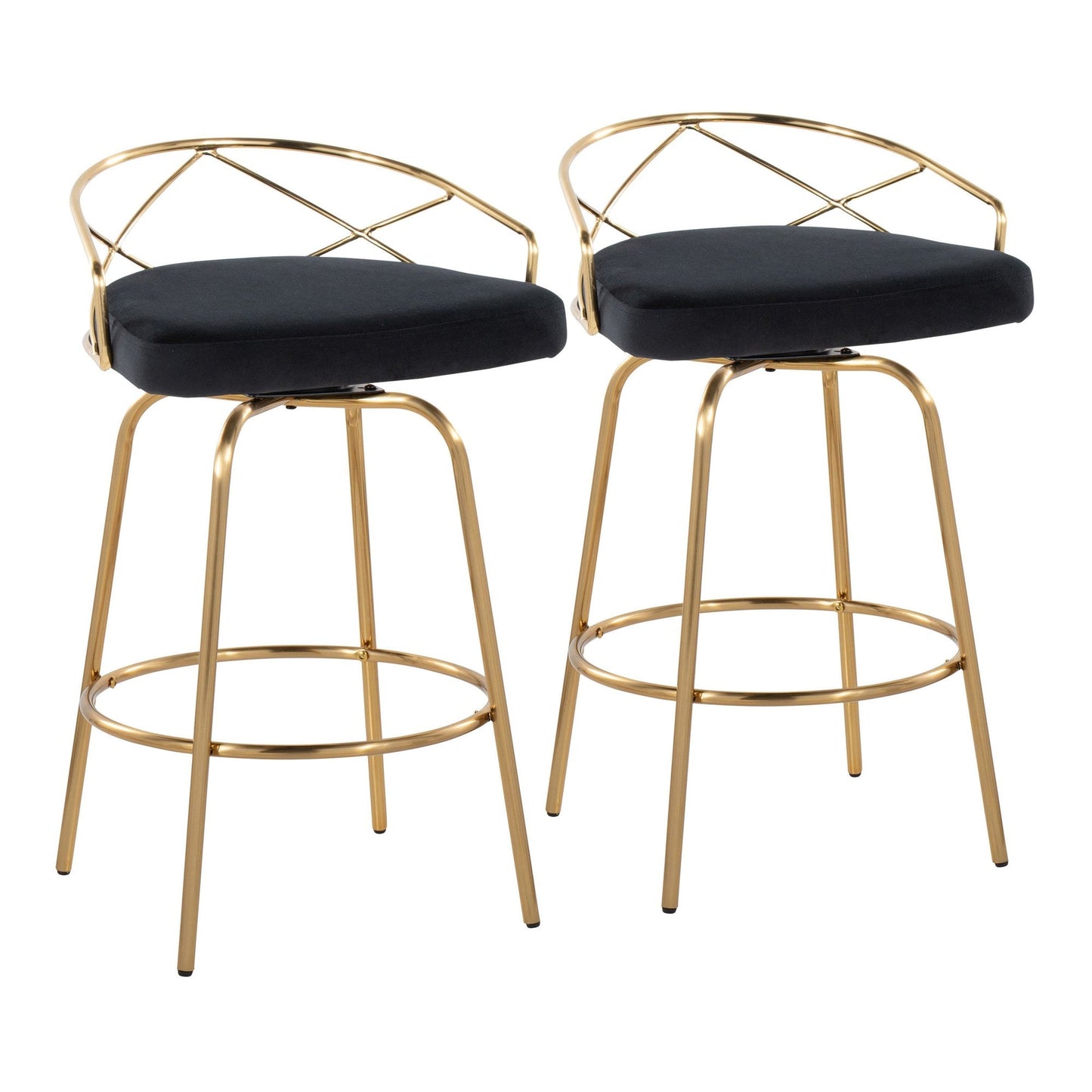 Majestic Office Furniture Glam 26" Fixed-Height Counter Stool - Set of 2