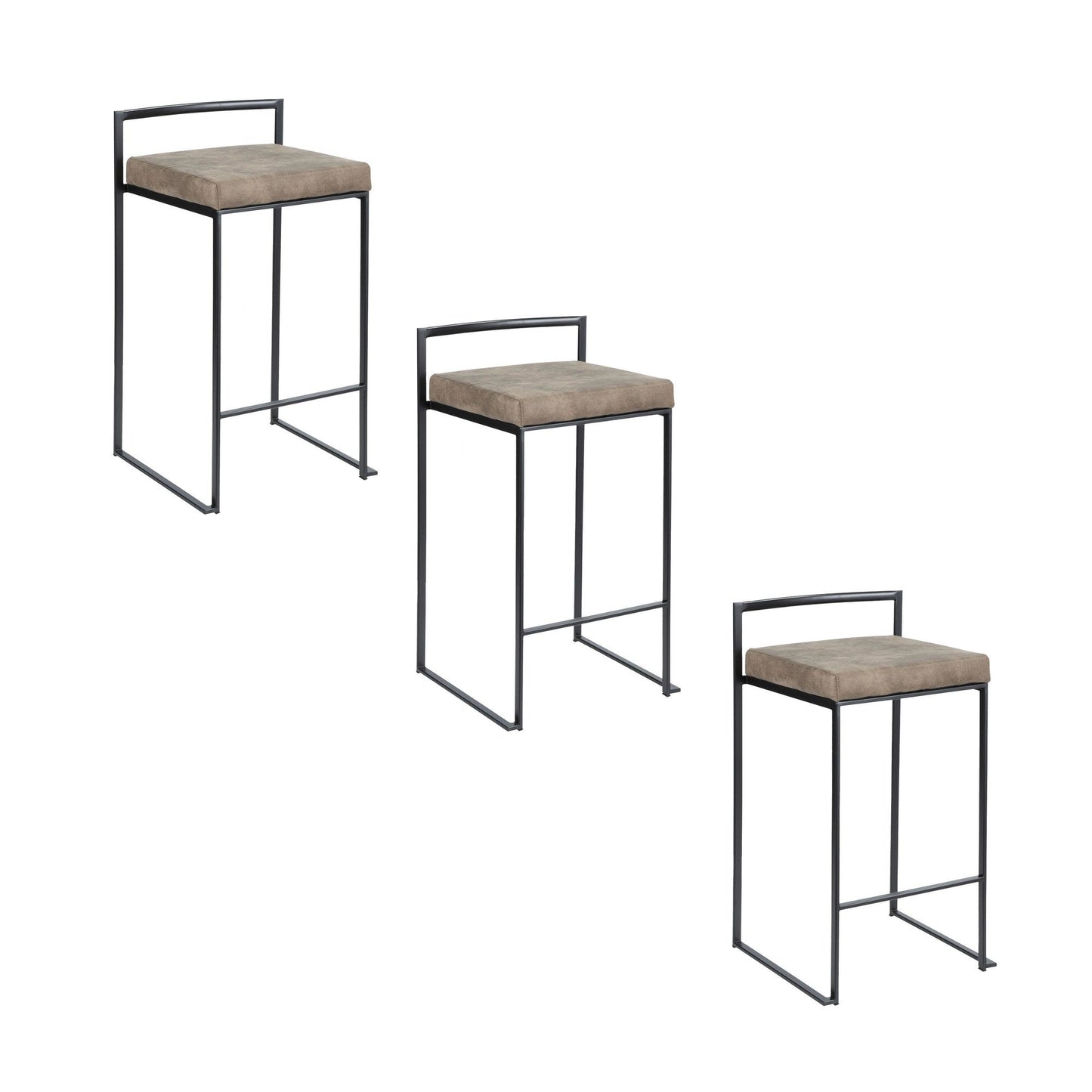 Majestic Office Furniture Stacker 26" Fixed-Height Counter Stool - Set Of 3