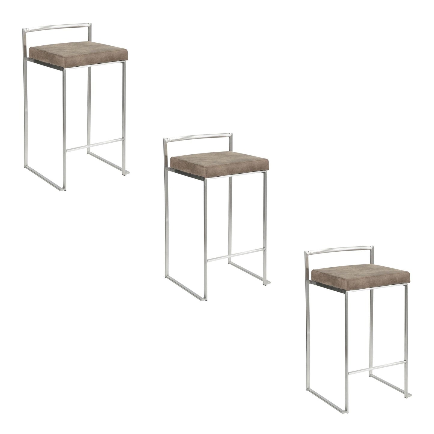 Majestic Office Furniture Stacker 26" Fixed-Height Counter Stool - Set Of 3