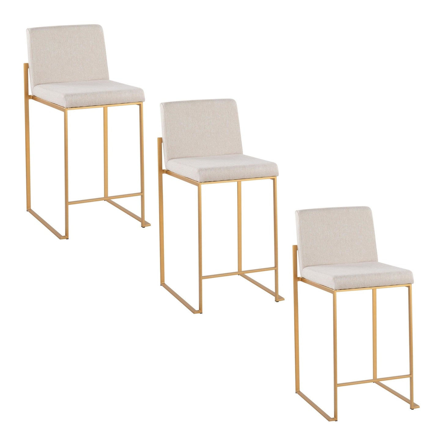 Majestic Office Furniture High Back 26" Fixed-Height Counter Stool - Set Of 3