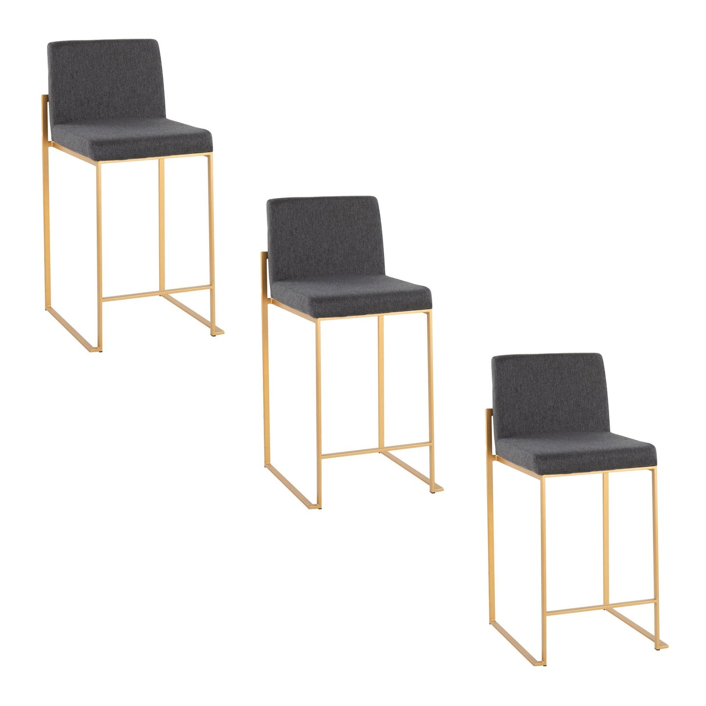 Majestic Office Furniture High Back 26" Fixed-Height Counter Stool - Set Of 3