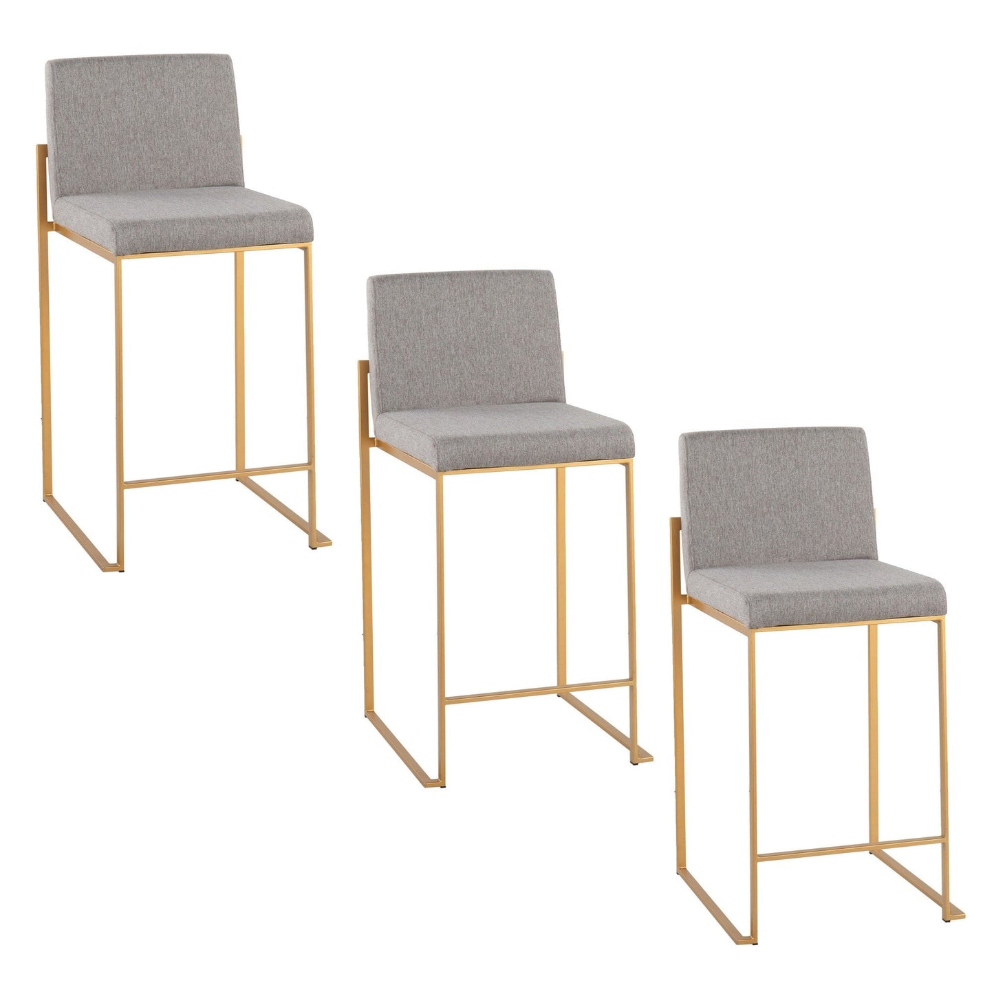 Majestic Office Furniture High Back 26" Fixed-Height Counter Stool - Set Of 3