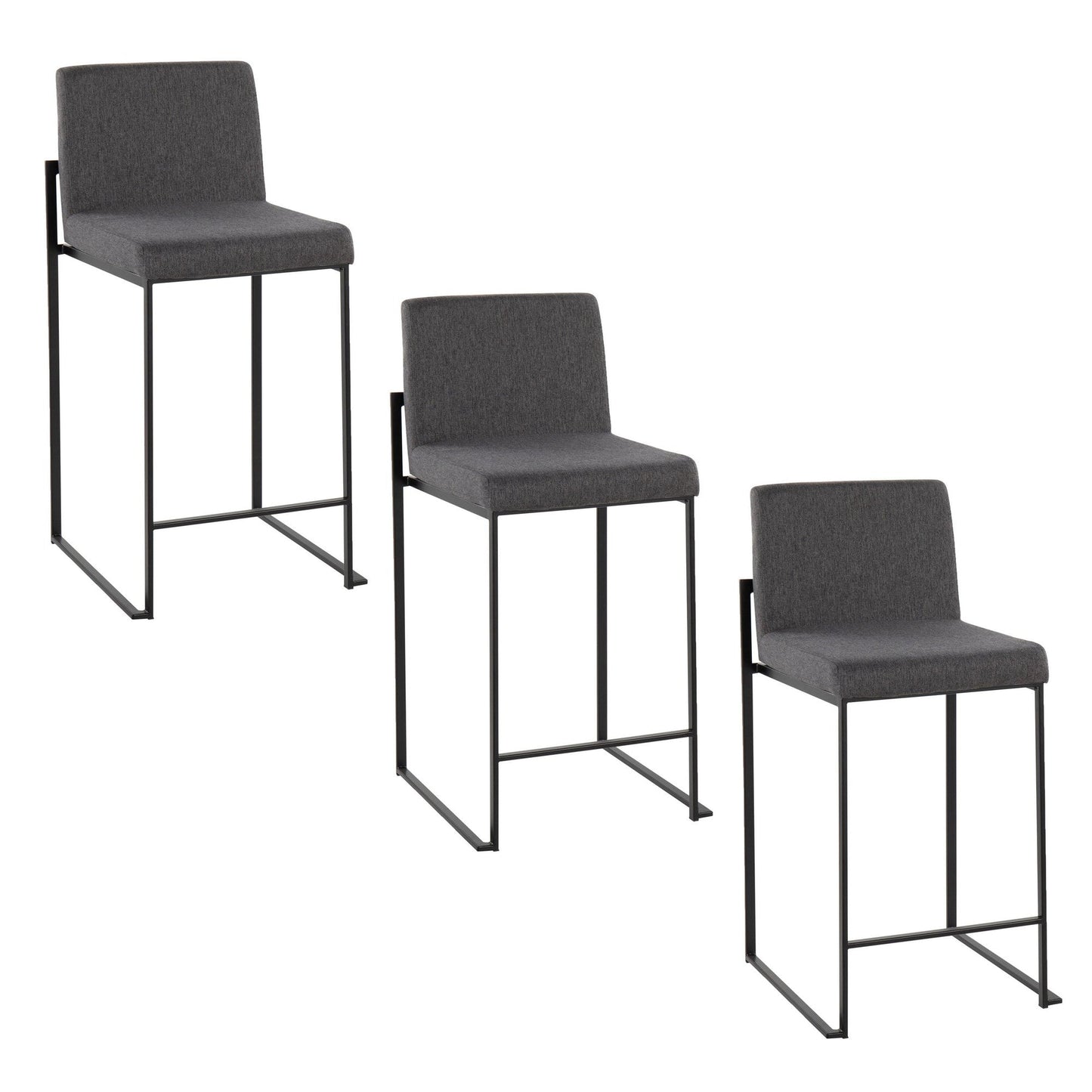 Majestic Office Furniture High Back 26" Fixed-Height Counter Stool - Set Of 3