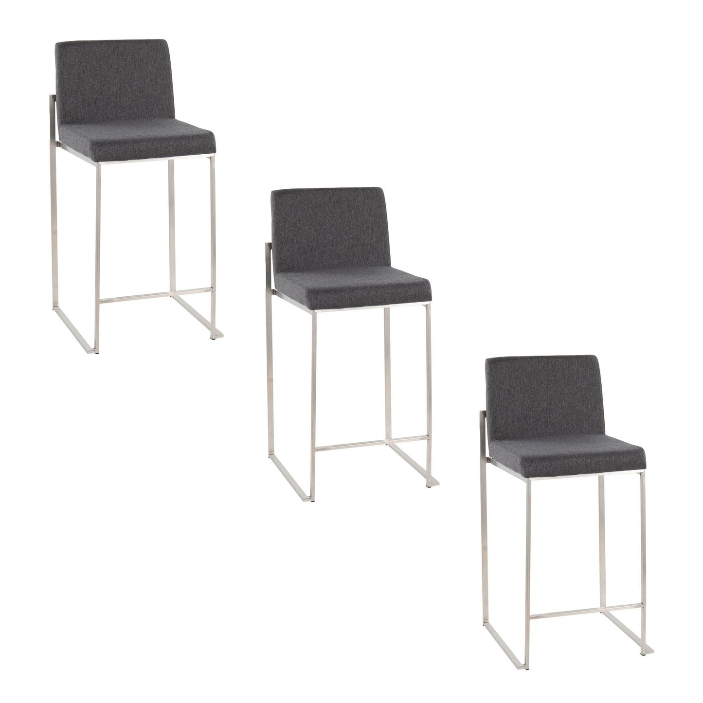 Majestic Office Furniture High Back 26" Fixed-Height Counter Stool - Set Of 3
