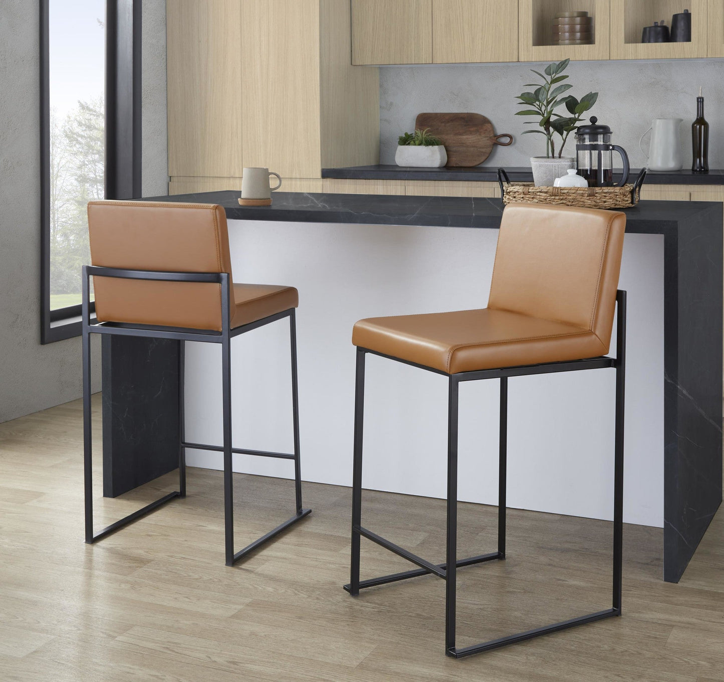 Majestic Office Furniture High Back 26" Fixed-Height Counter Stool - Set of 2