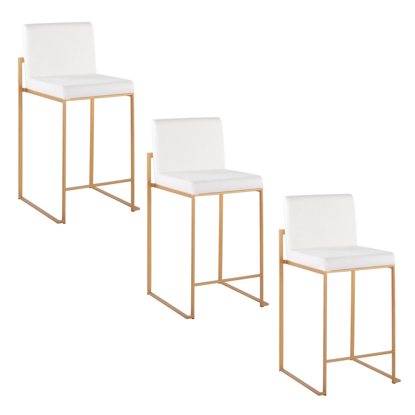 Majestic Office Furniture High Back 26" Fixed-Height Counter Stool - Set Of 3