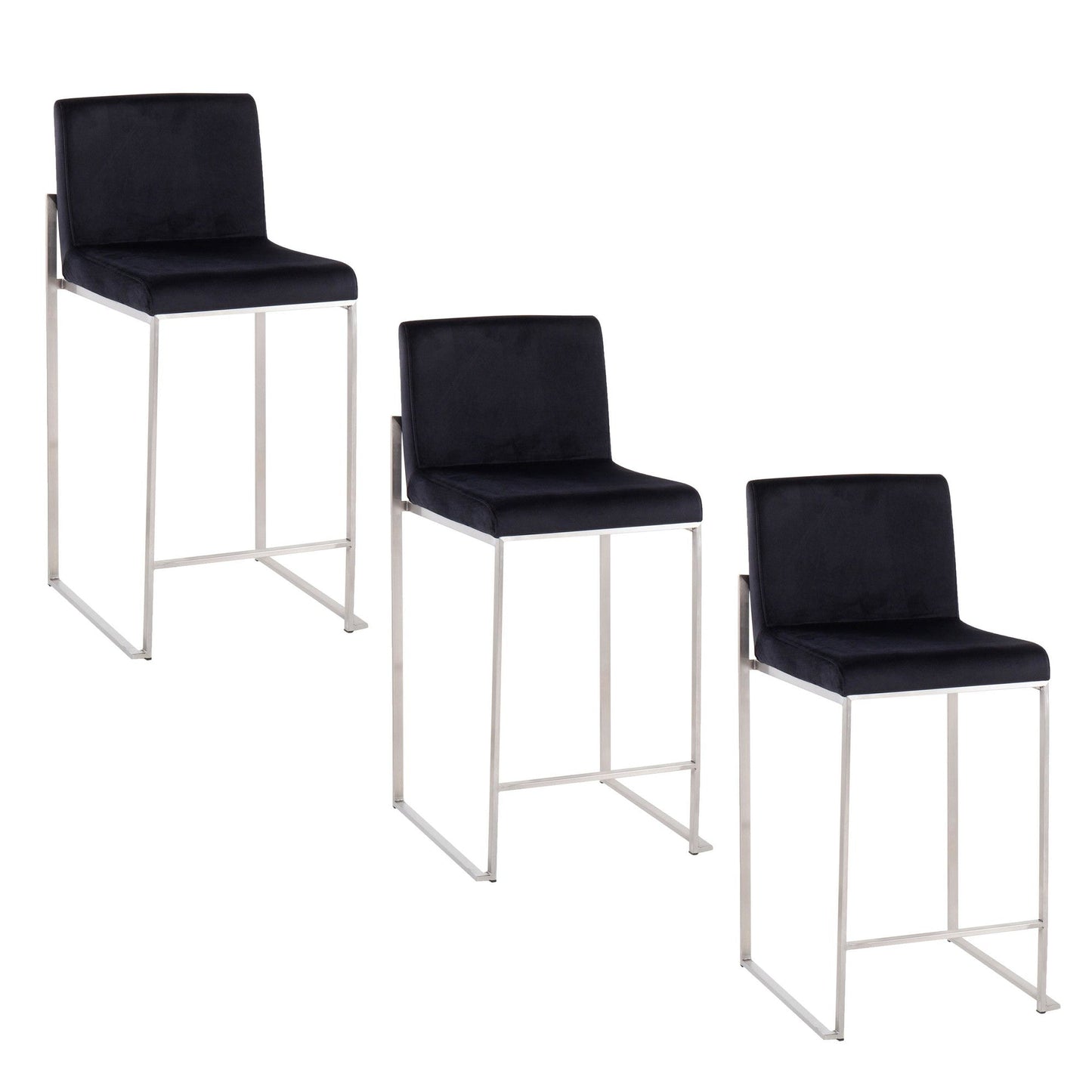 Majestic Office Furniture High Back 26" Fixed-Height Counter Stool - Set Of 3