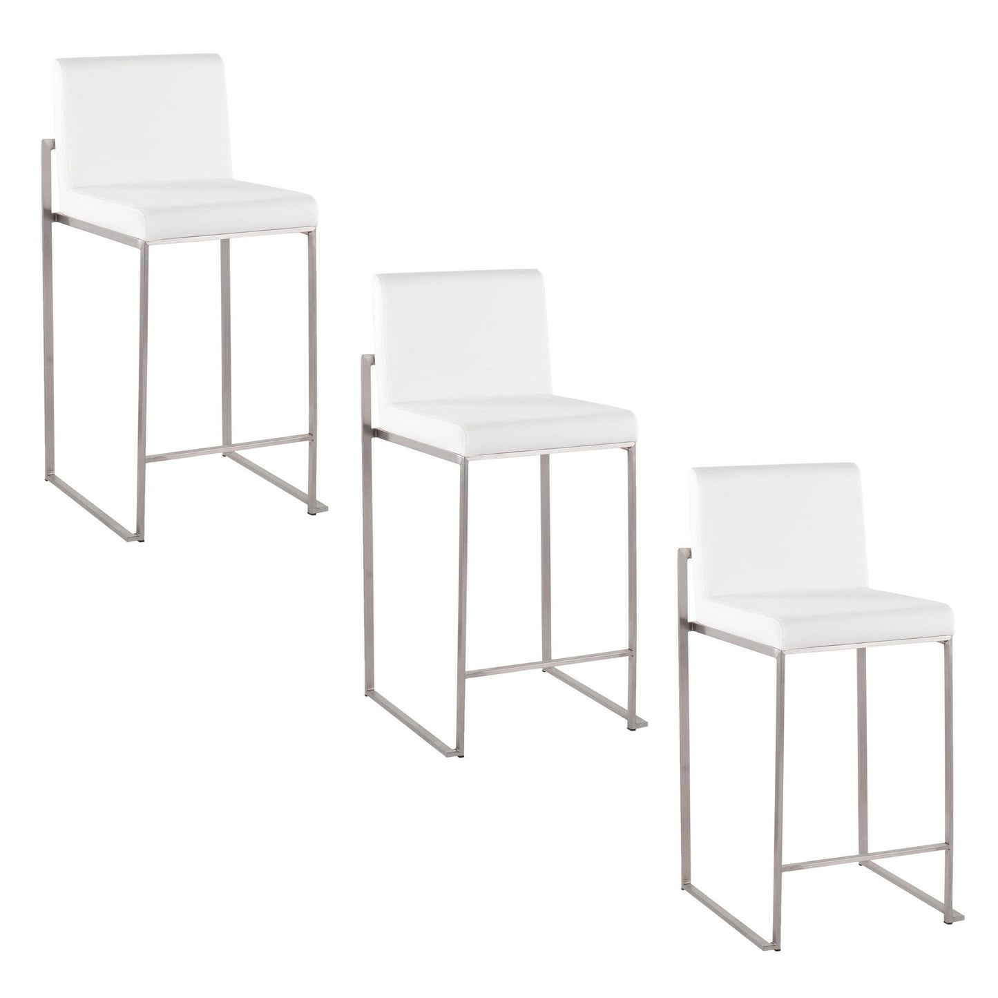 Majestic Office Furniture High Back 26" Fixed-Height Counter Stool - Set Of 3