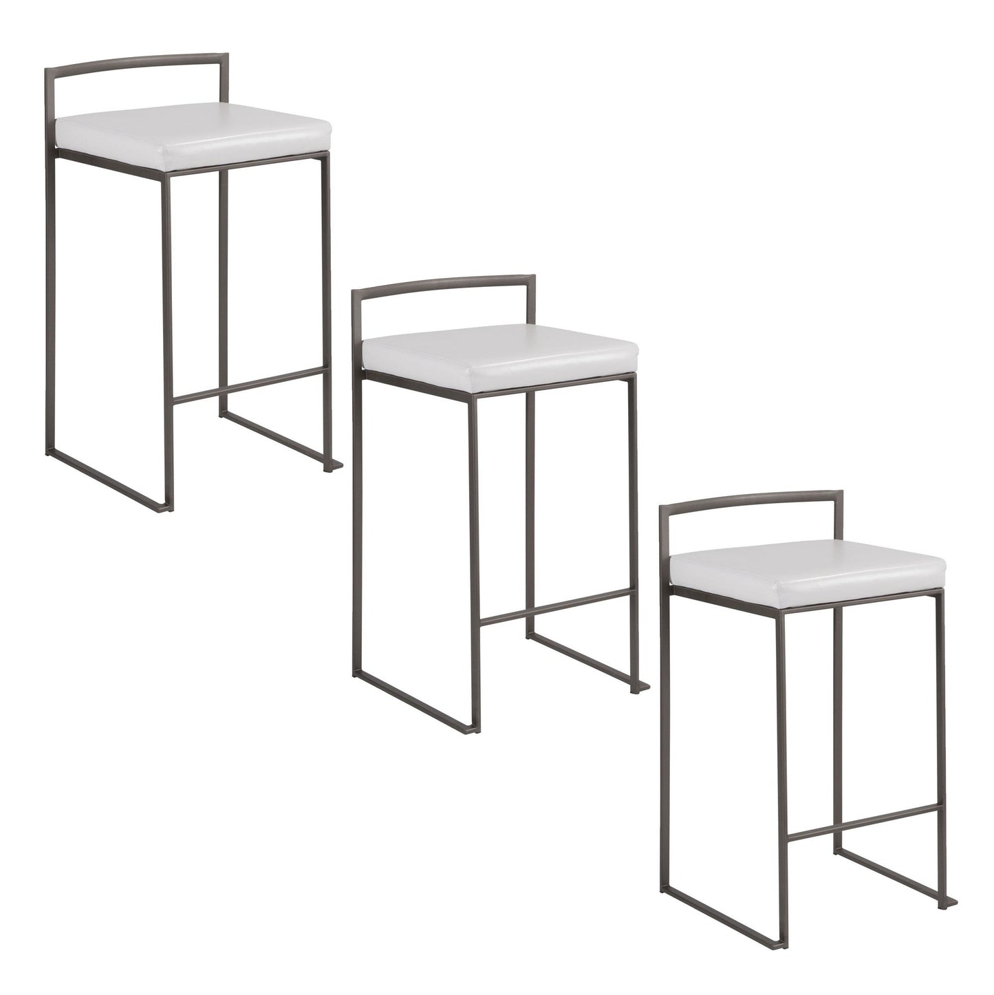 Majestic Office Furniture Stacker 26" Fixed-Height Counter Stool - Set Of 3