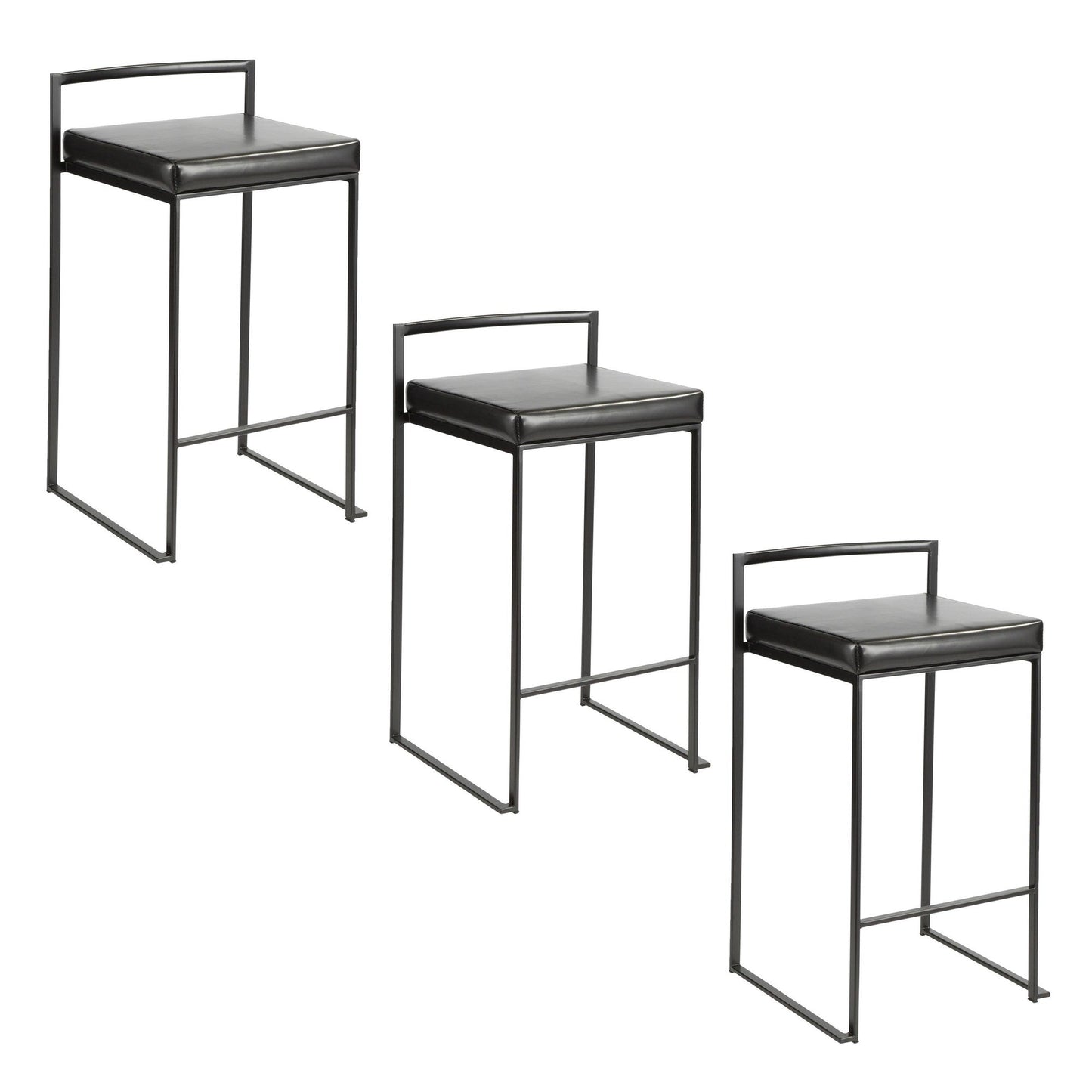 Majestic Office Furniture Stacker 26" Fixed-Height Counter Stool - Set Of 3