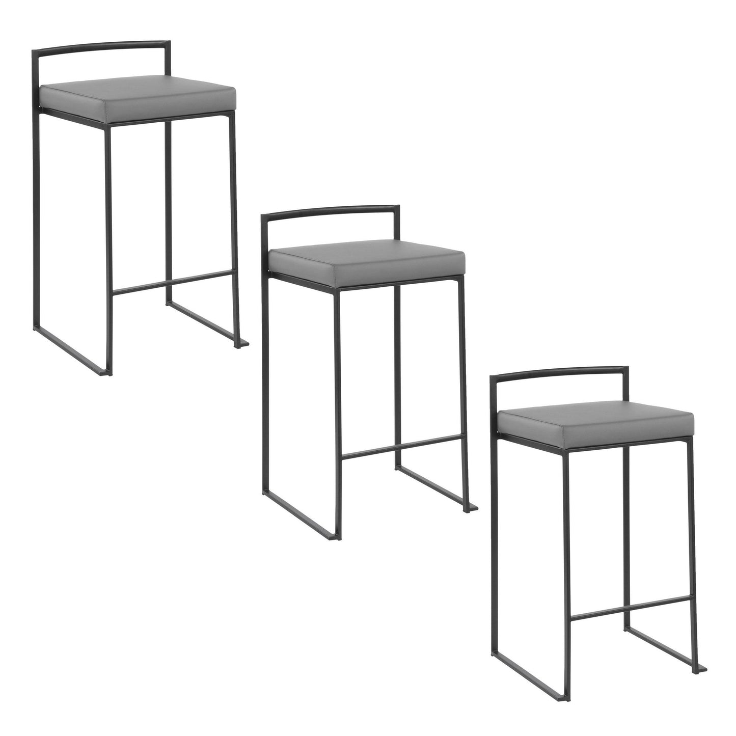 Majestic Office Furniture Stacker 26" Fixed-Height Counter Stool - Set Of 3