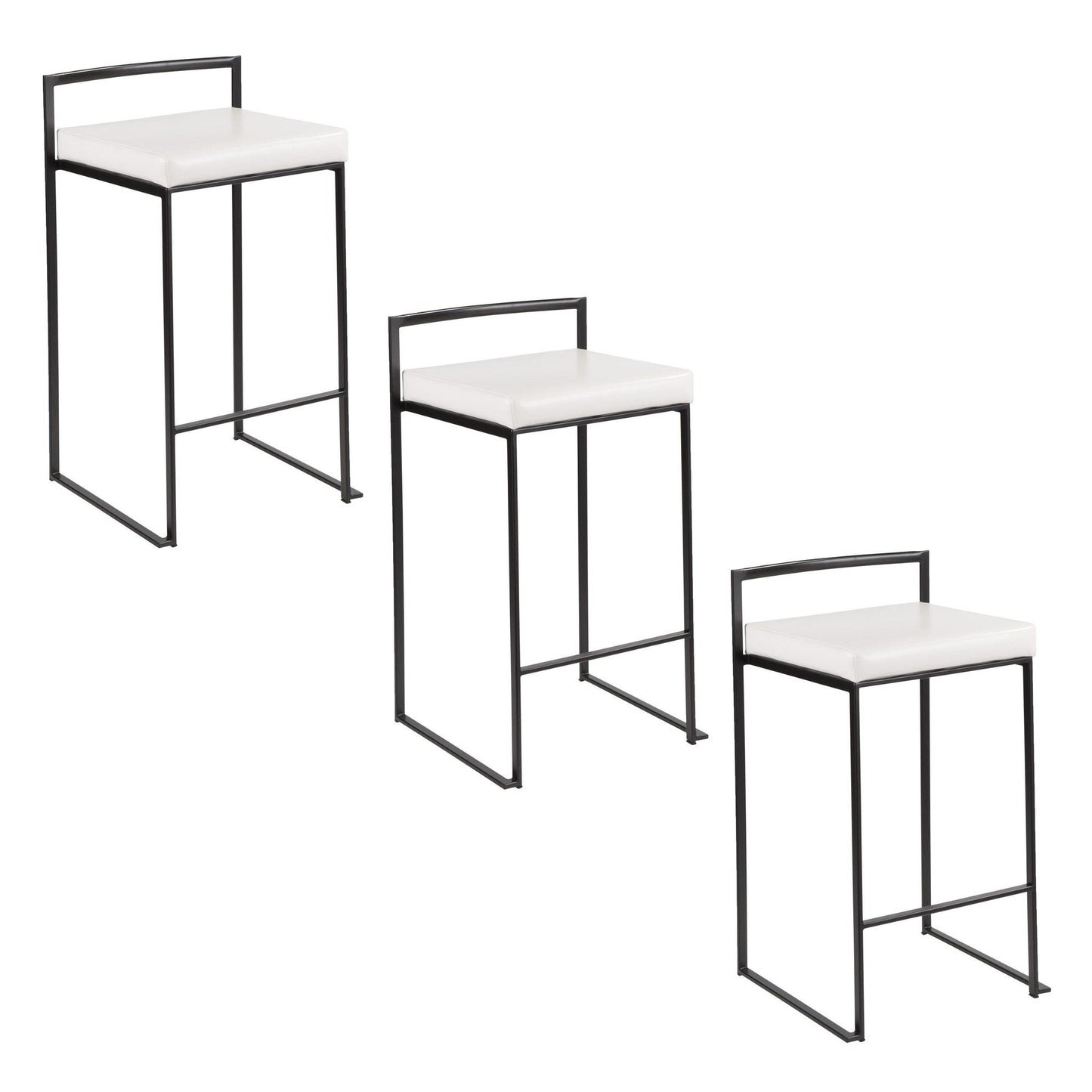Majestic Office Furniture Stacker 26" Fixed-Height Counter Stool - Set Of 3