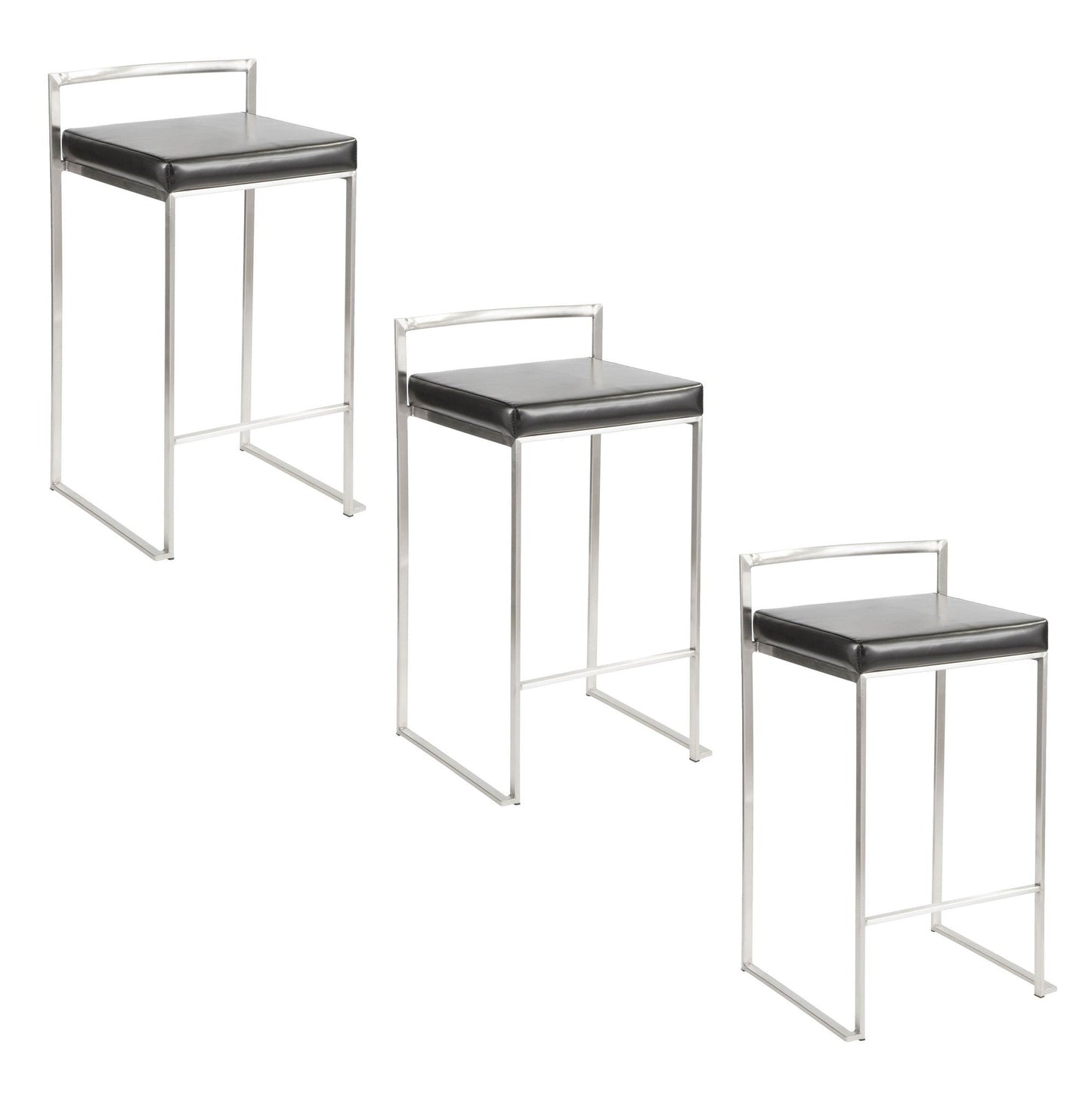 Majestic Office Furniture Stacker 26" Fixed-Height Counter Stool - Set Of 3