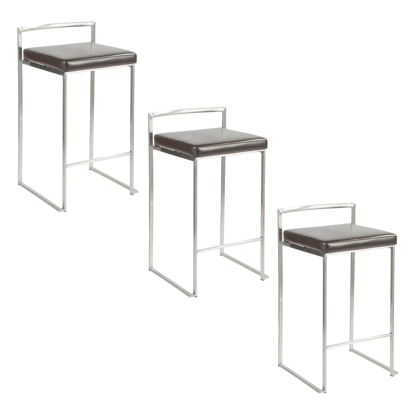 Majestic Office Furniture Stacker 26" Fixed-Height Counter Stool - Set Of 3