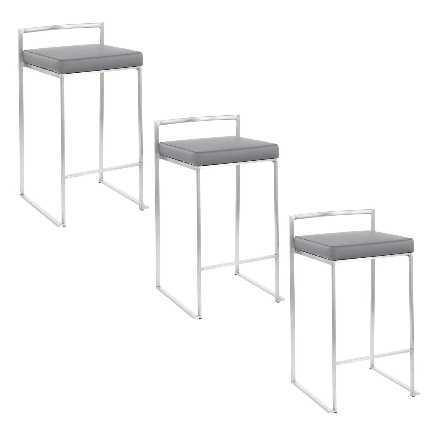 Majestic Office Furniture Stacker 26" Fixed-Height Counter Stool - Set Of 3