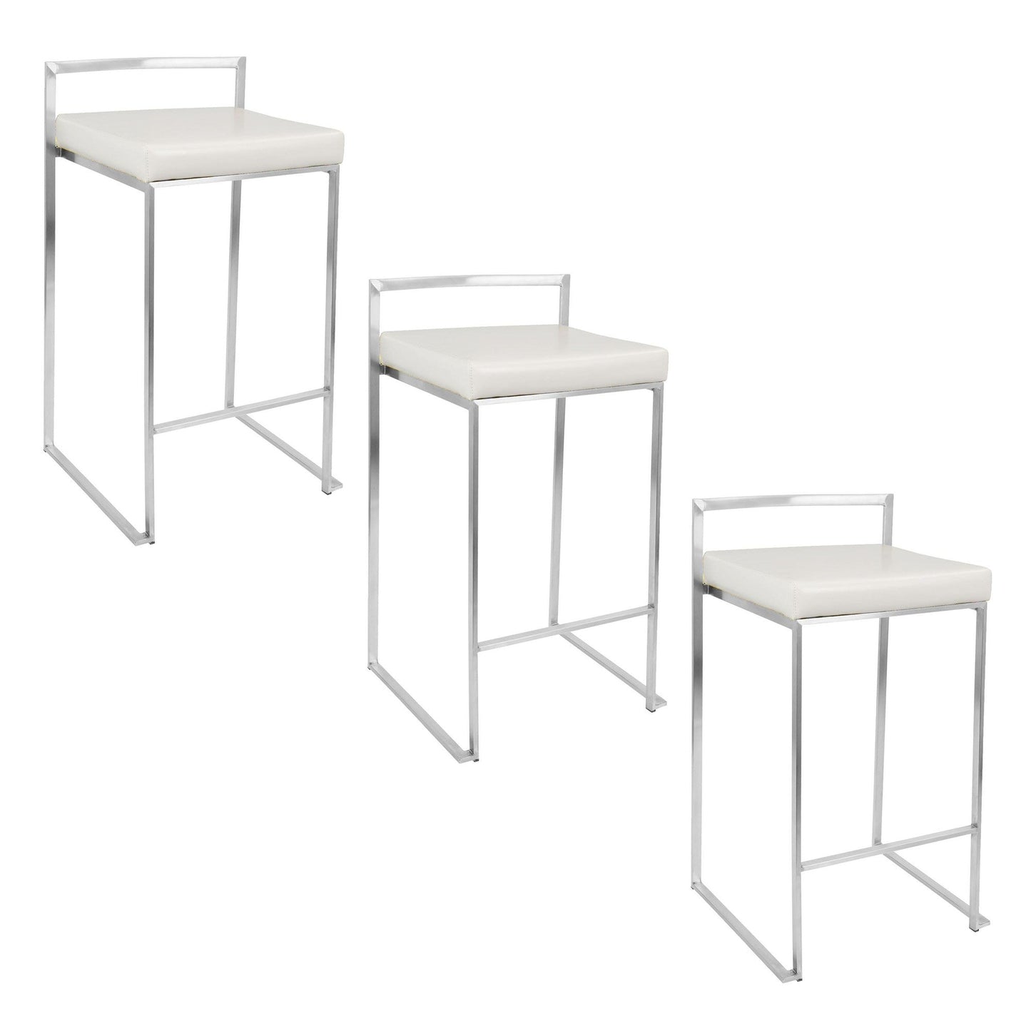 Majestic Office Furniture Stacker 26" Fixed-Height Counter Stool - Set Of 3