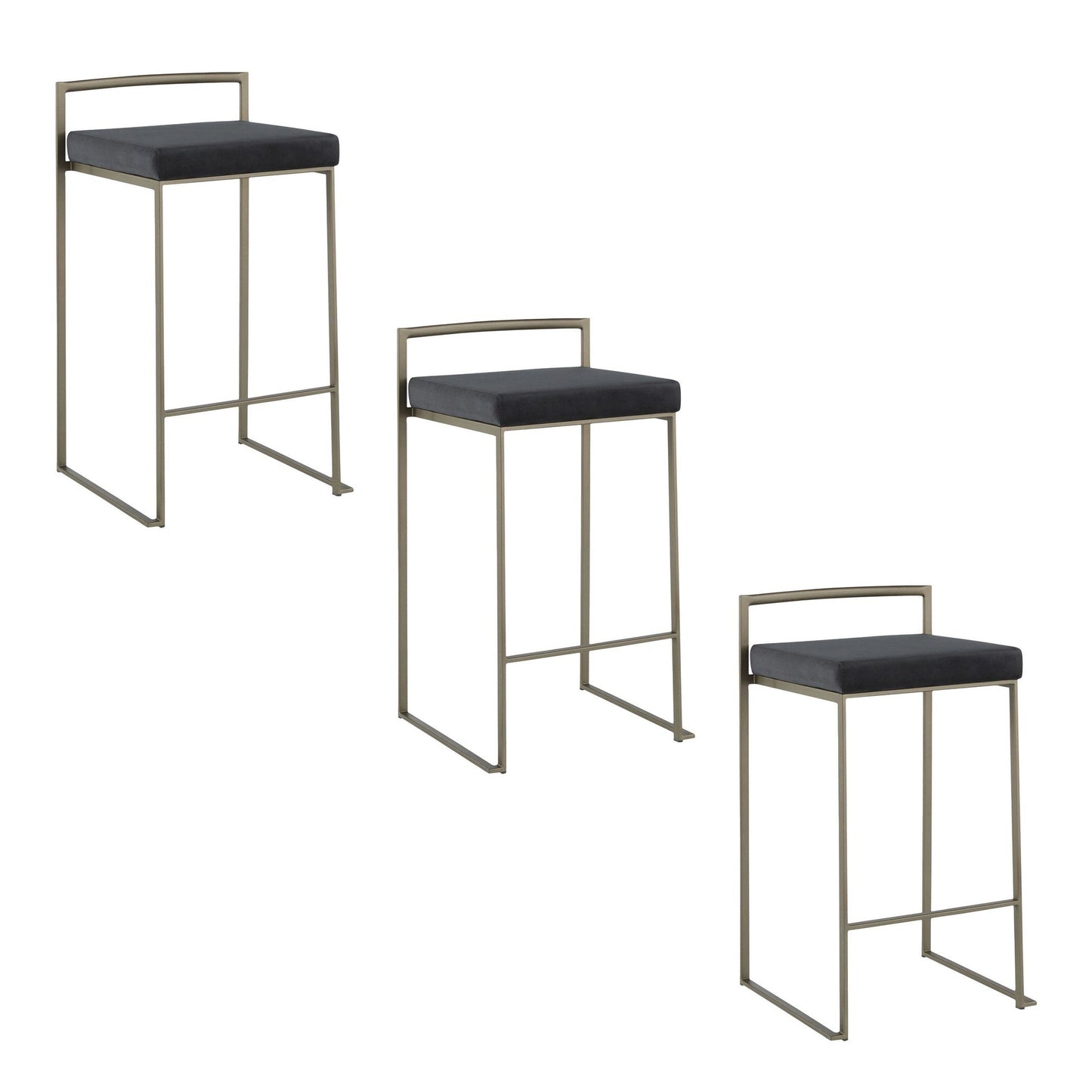 Majestic Office Furniture Stacker 26" Fixed-Height Counter Stool - Set Of 3