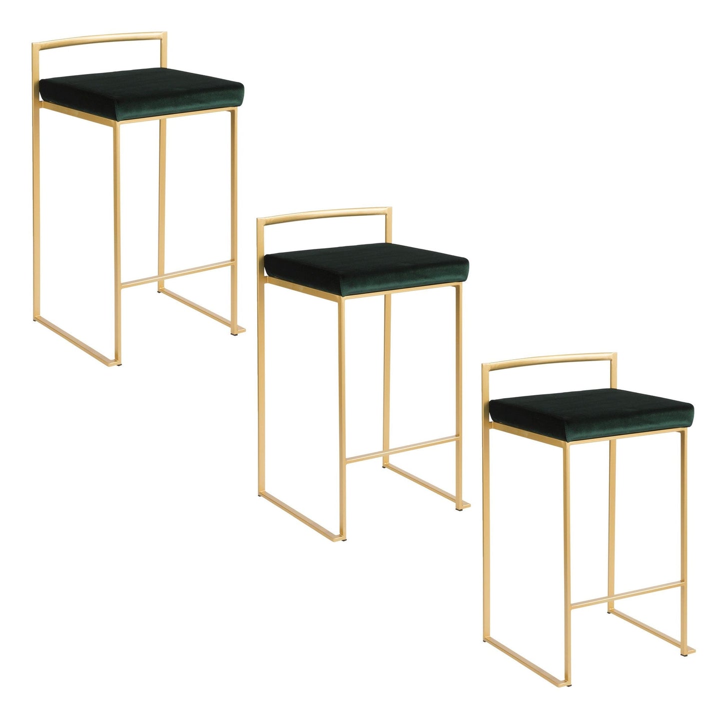 Majestic Office Furniture Stacker 26" Fixed-Height Counter Stool - Set Of 3