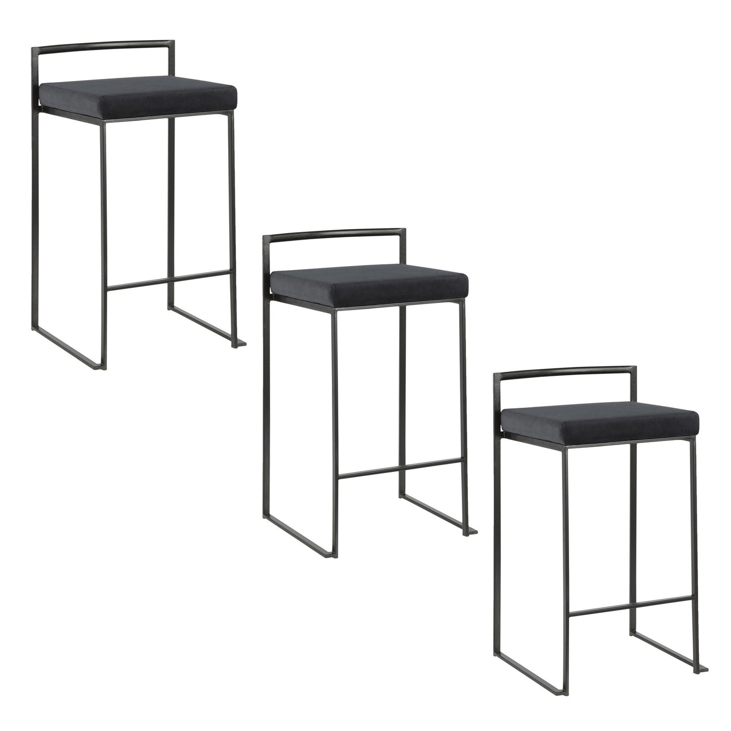 Majestic Office Furniture Stacker 26" Fixed-Height Counter Stool - Set Of 3
