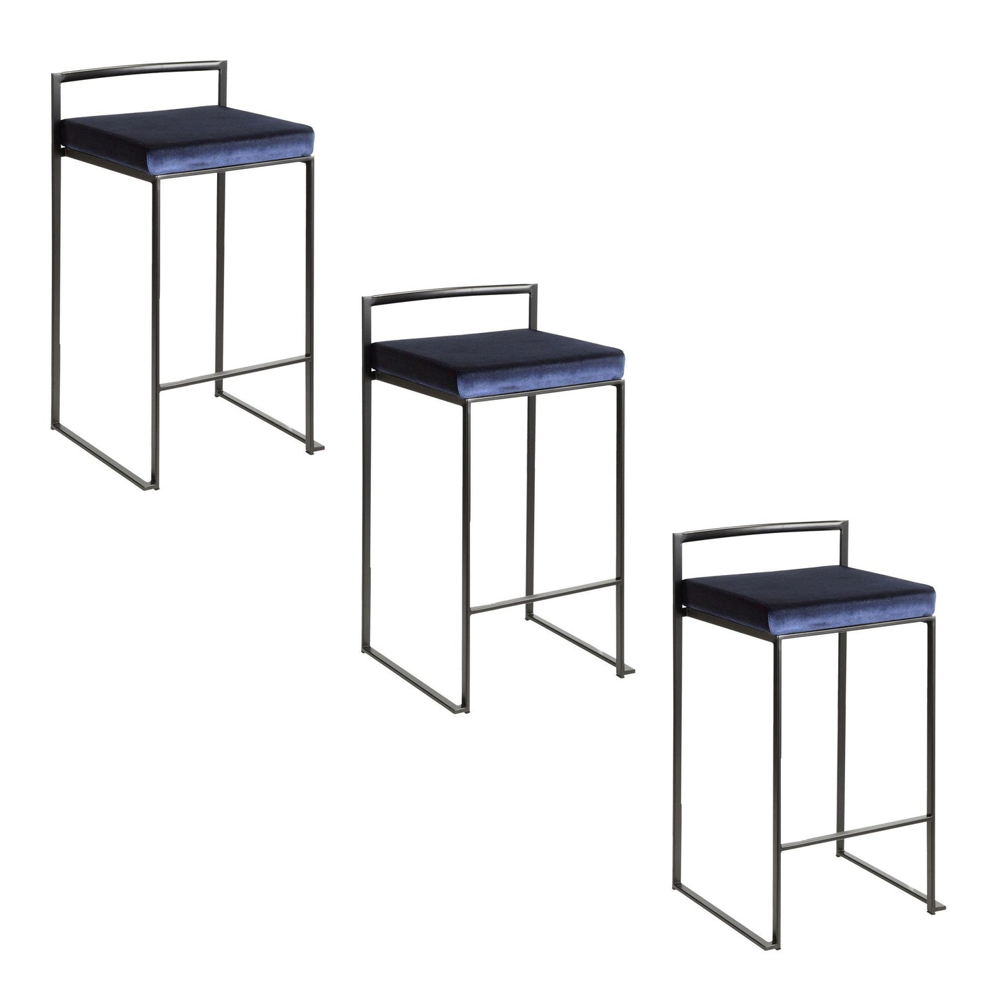 Majestic Office Furniture Stacker 26" Fixed-Height Counter Stool - Set Of 3