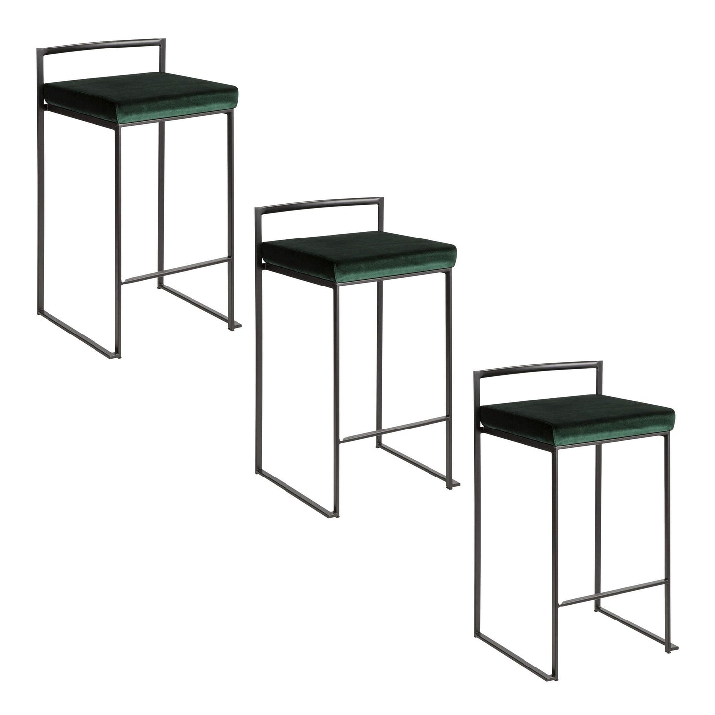 Majestic Office Furniture Stacker 26" Fixed-Height Counter Stool - Set Of 3