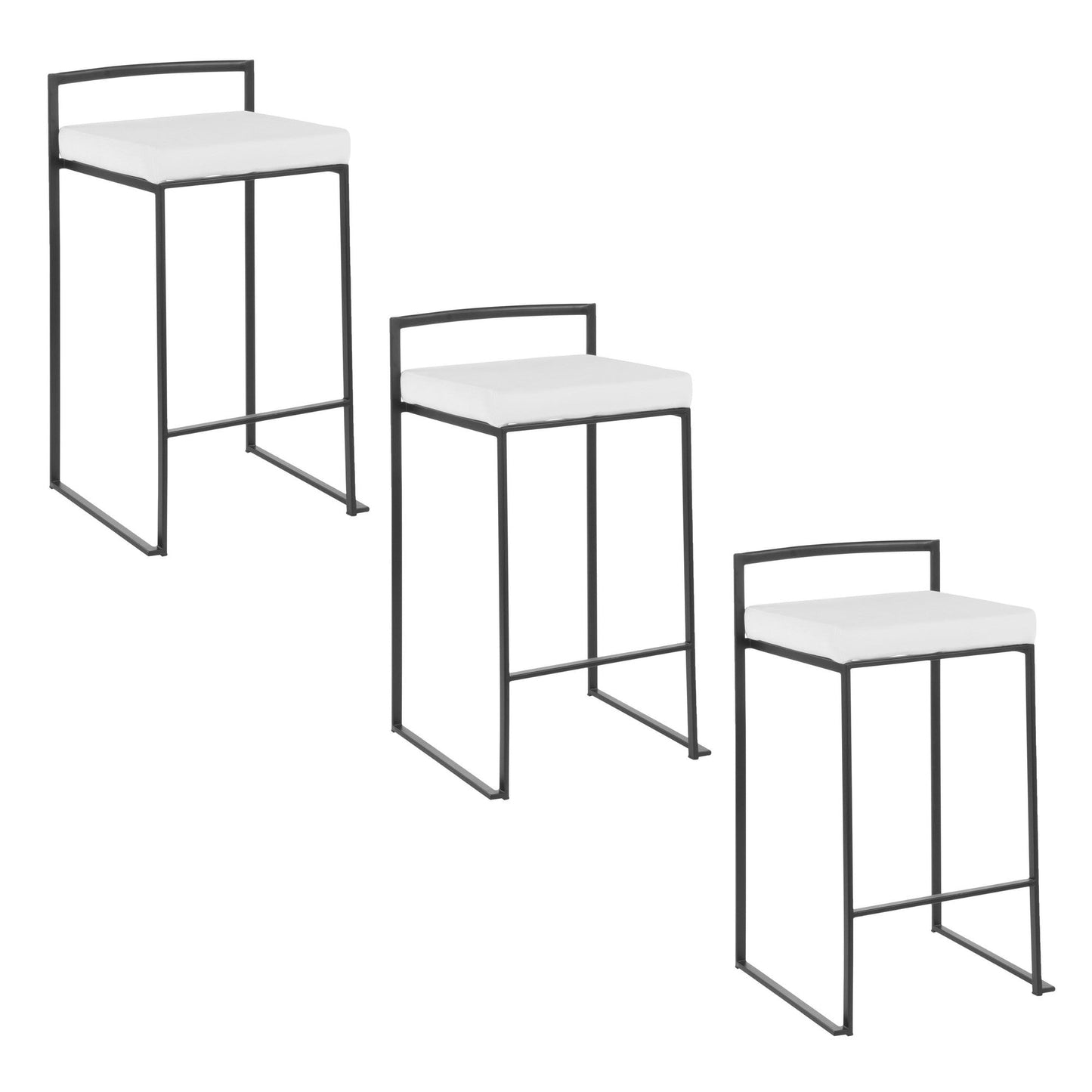 Majestic Office Furniture Stacker 26" Fixed-Height Counter Stool - Set Of 3