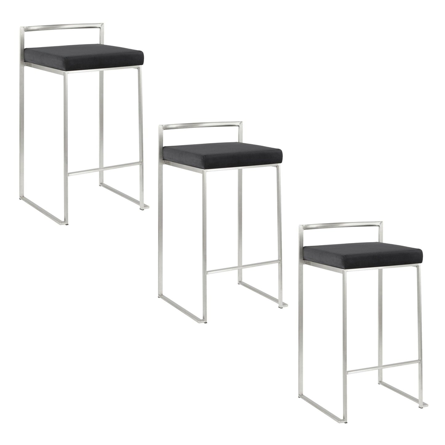 Majestic Office Furniture Stacker 26" Fixed-Height Counter Stool - Set Of 3