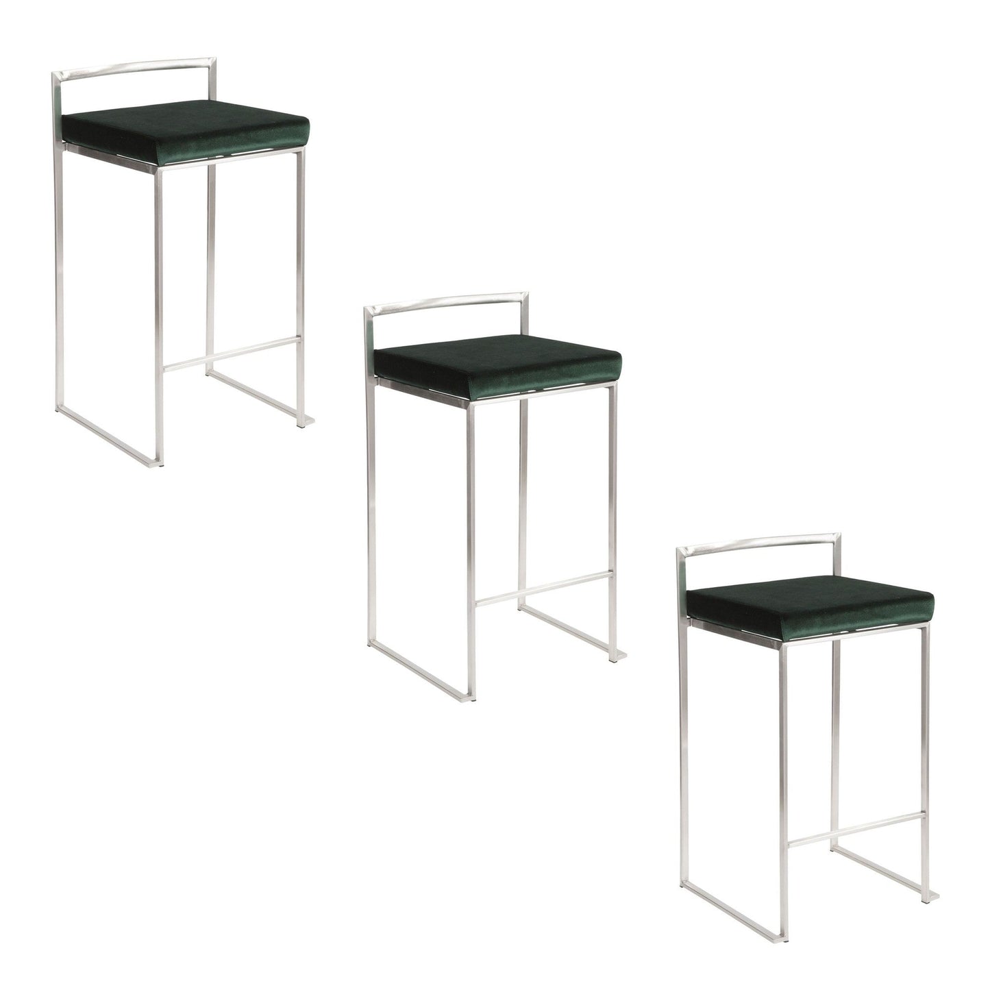 Majestic Office Furniture Stacker 26" Fixed-Height Counter Stool - Set Of 3