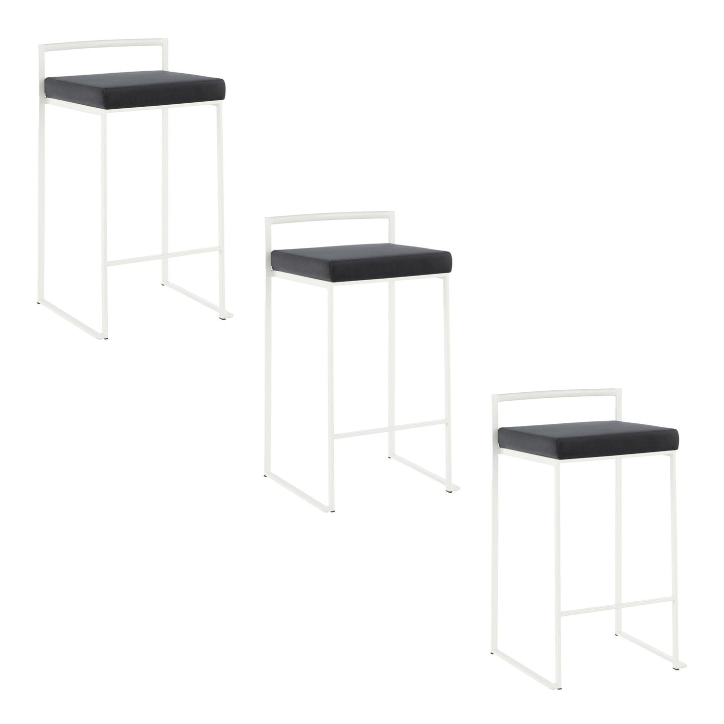 Majestic Office Furniture Stacker 26" Fixed-Height Counter Stool - Set Of 3